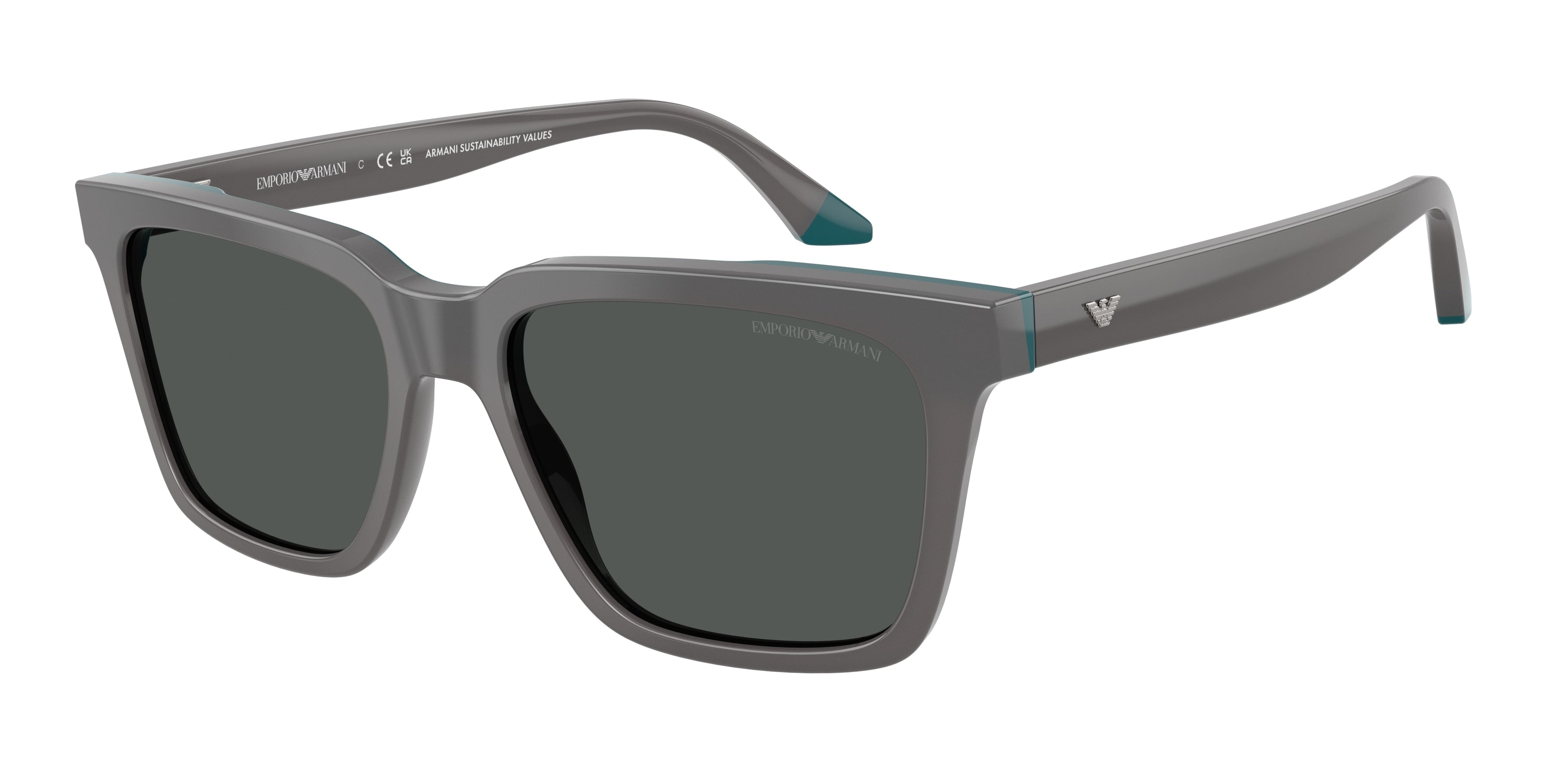 Emporio Armani EA4260 Square Sunglasses for Men — Free Shipping - 55-145-17 / 631487-Opaline Grey/Blue