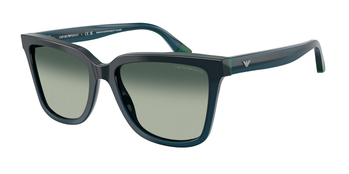 Emporio Armani EA4261 Irregular Sunglasses for Women — Free Shipping - 55-140-17 / 631919-Opal Blue/Green