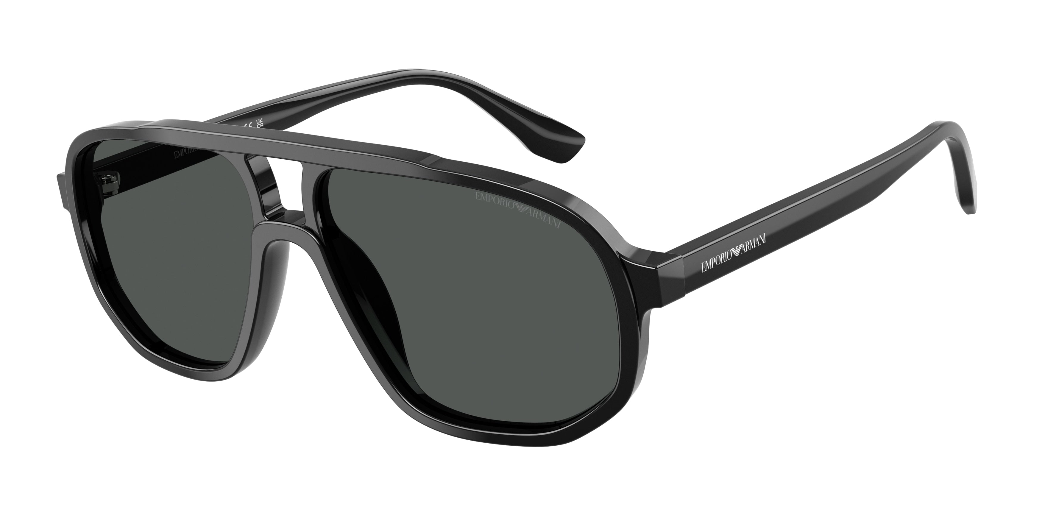 Emporio Armani EA4263U Pilot Sunglasses for Men — Free Shipping - 57-145-14 / 501787-Shiny Black