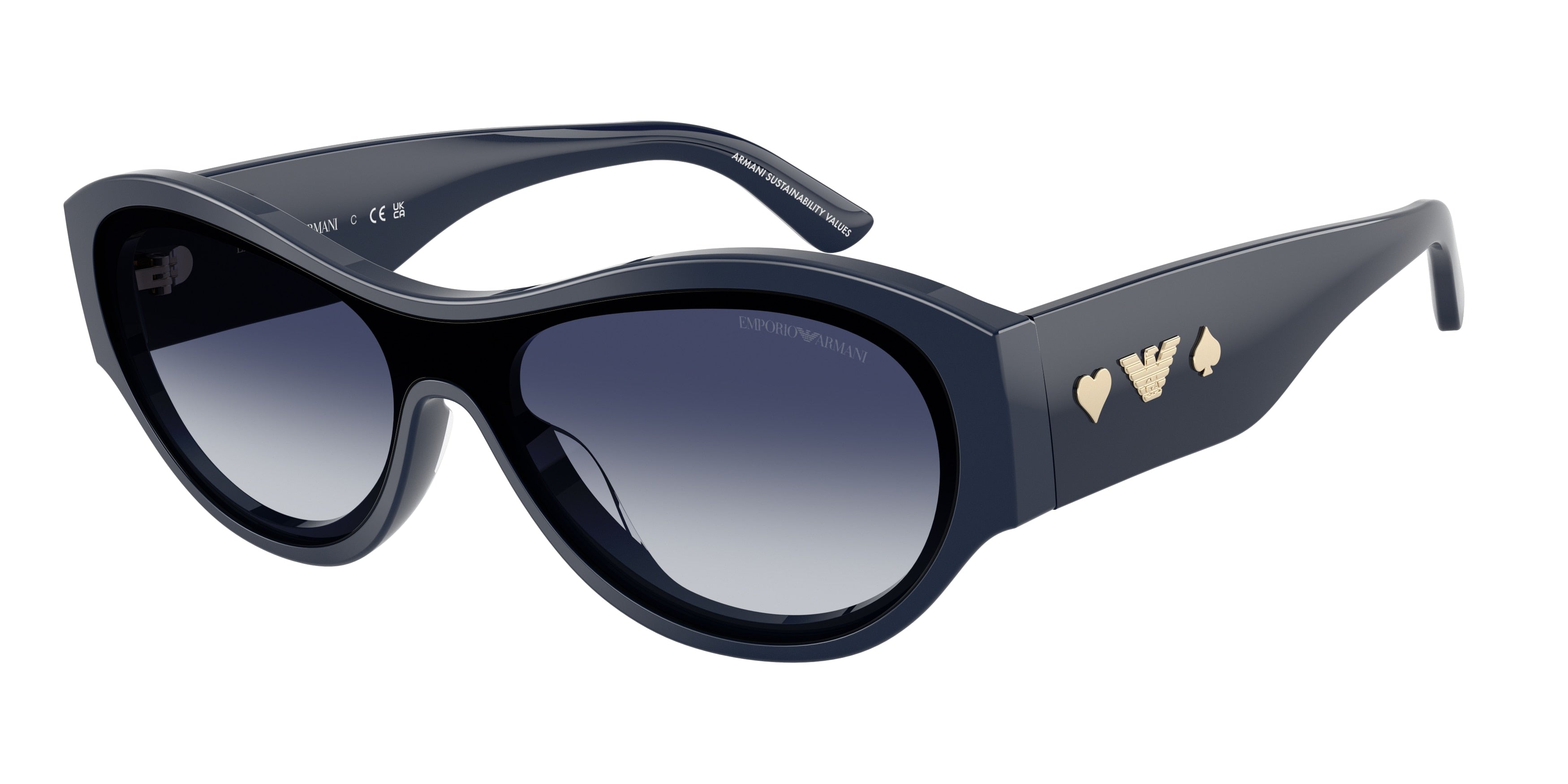 Emporio Armani EA4265U Irregular Sunglasses for Women — Free Shipping - 134-140-136 / 60398S-Crystal/Cola/Lime