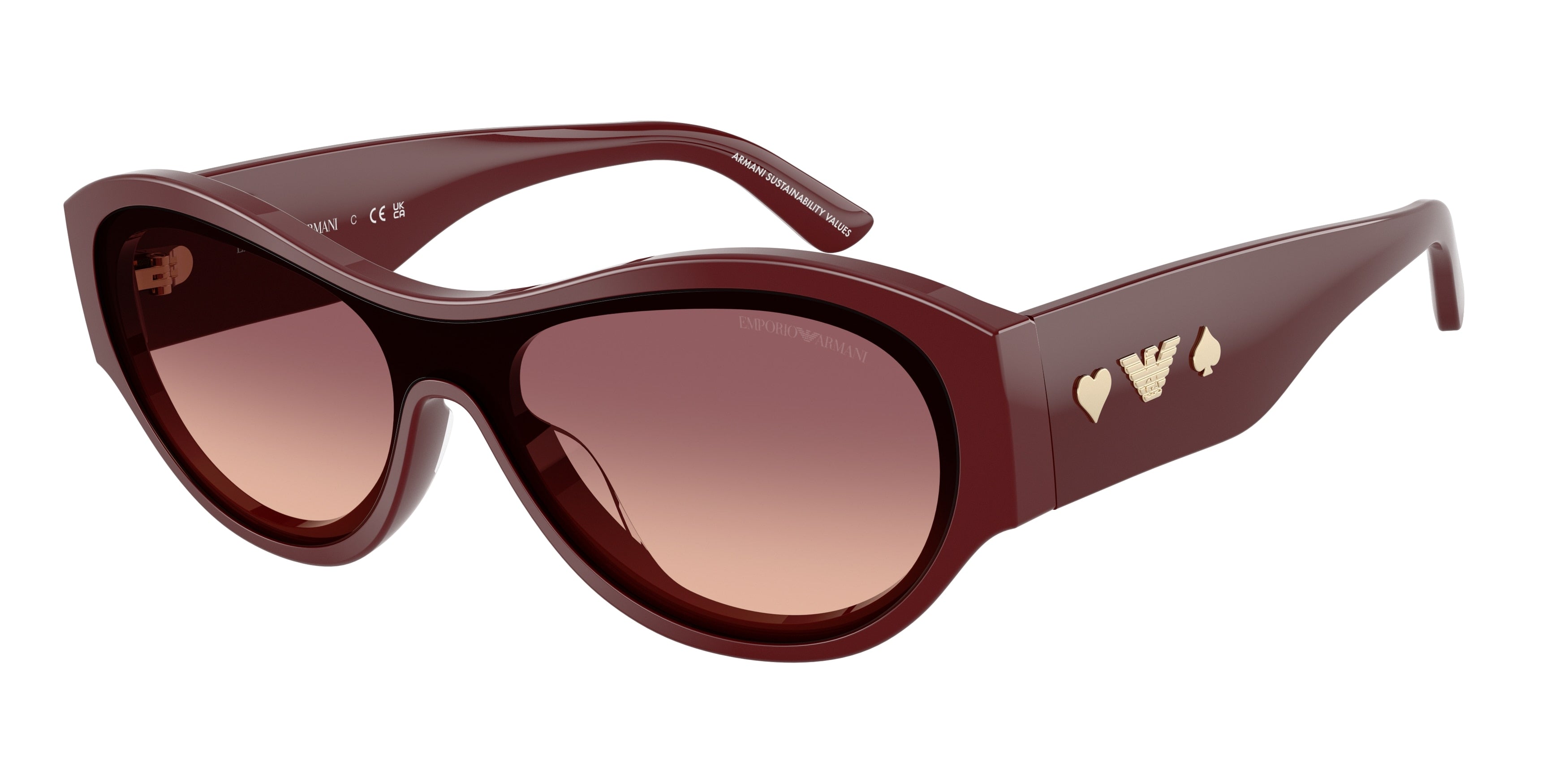 Emporio Armani EA4265U Irregular Sunglasses for Women — Free Shipping - 134-140-136 / 63238D-Crystal/Cola/Lime