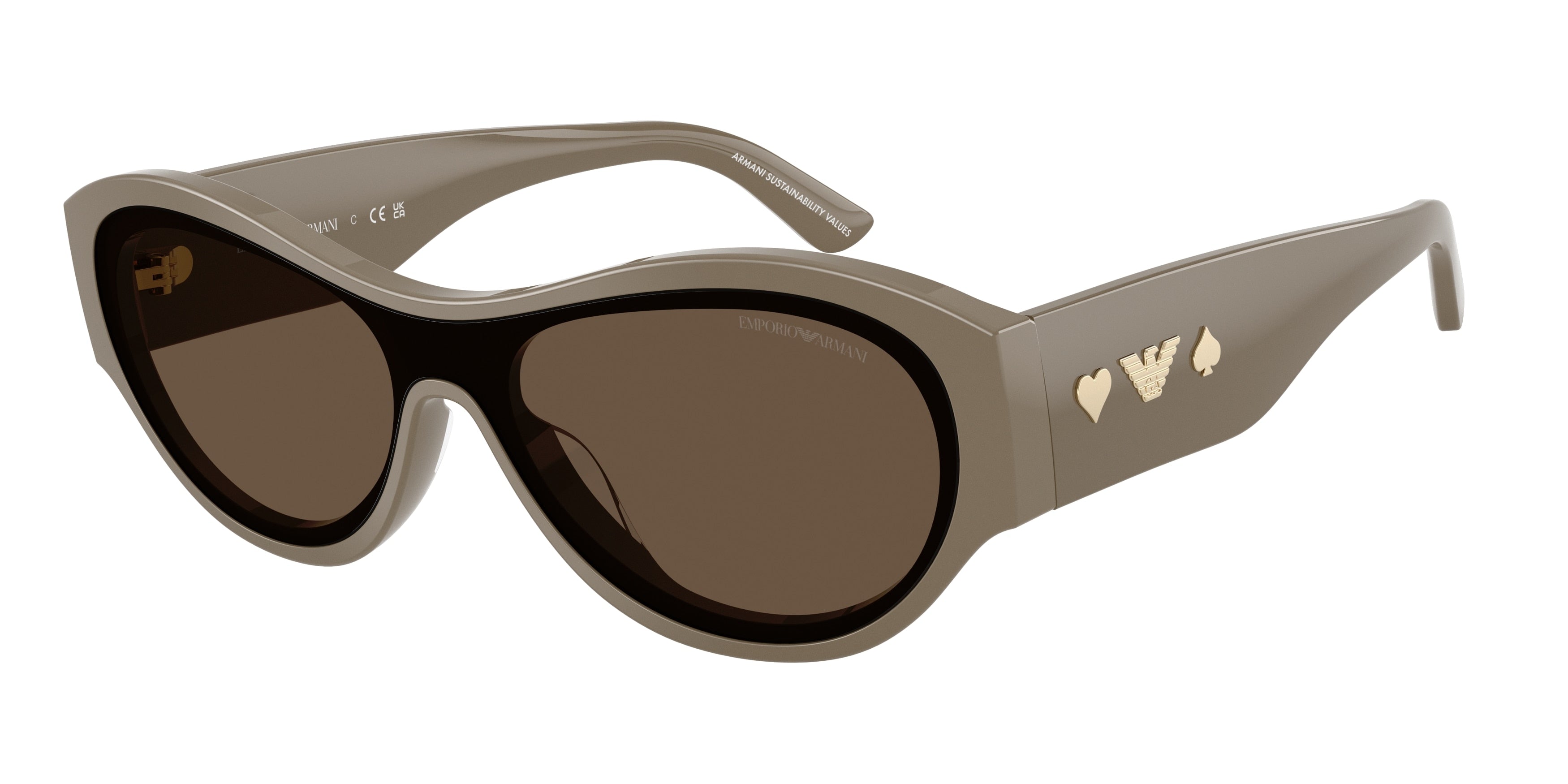 Emporio Armani EA4265U Irregular Sunglasses for Women — Free Shipping - 134-140-136 / 634273-Crystal/Cola/Lime