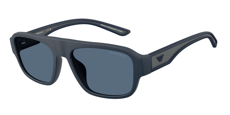 Emporio Armani EA4266U Irregular Sunglasses  618580-Rubberized Matte Blue 55-145-17 - Color Map Blue