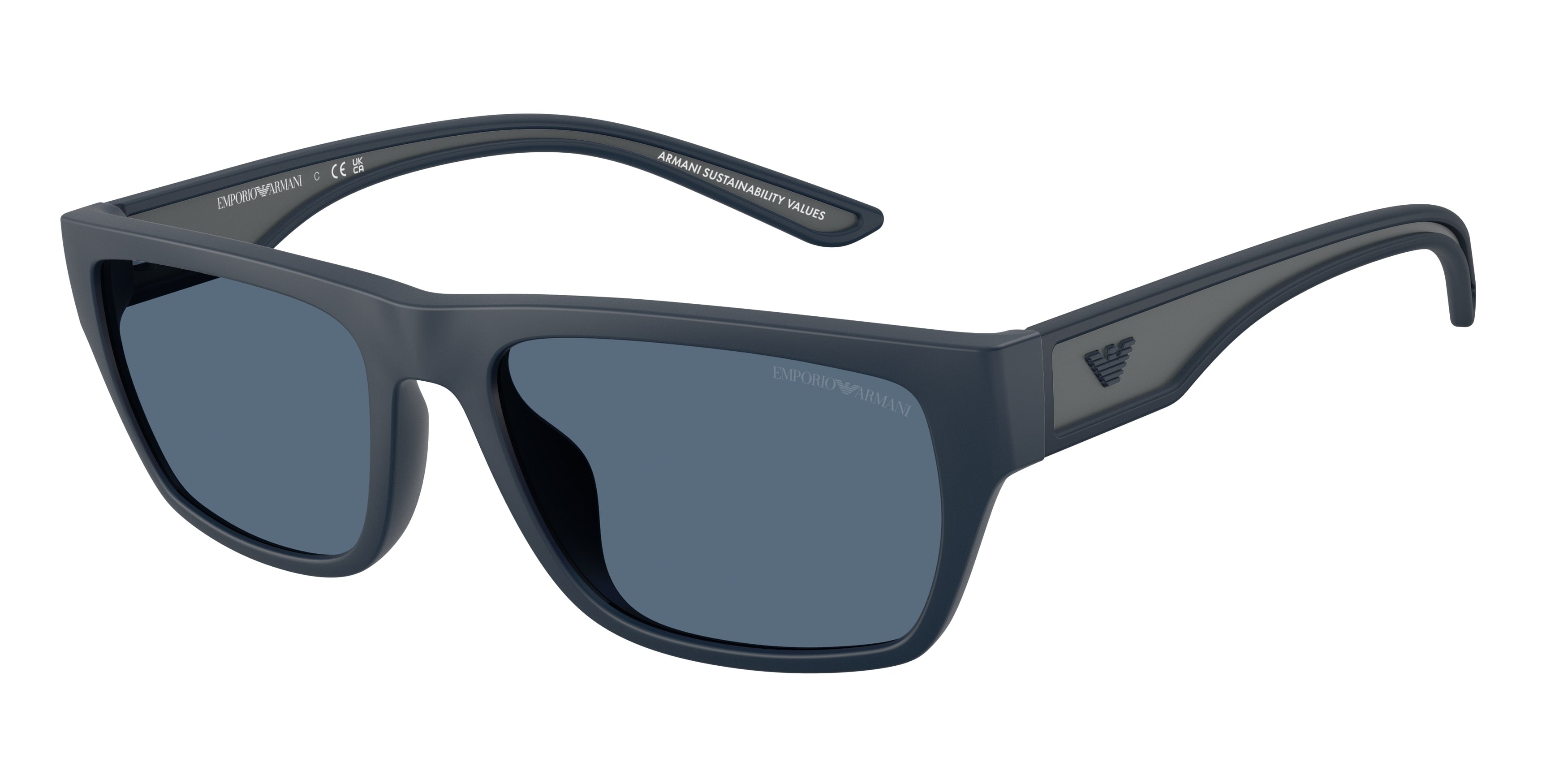 Emporio Armani EA4267U Pillow Sunglasses  618580-Rubberized Matte Blue 57-145-18 - Color Map Blue