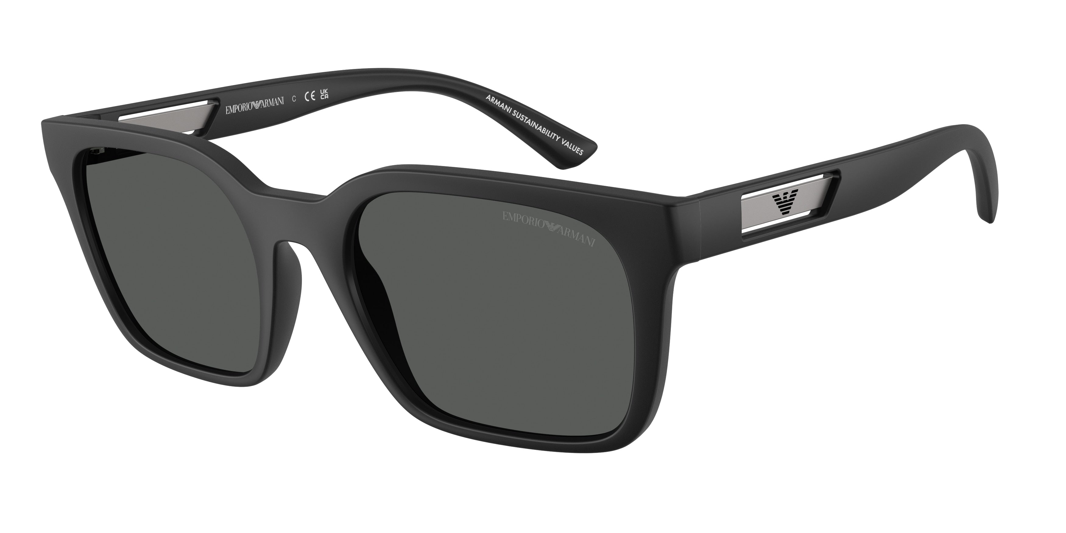 Emporio Armani EA4269 Square Sunglasses  500987-Matte Black 54-145-20 - Color Map Black
