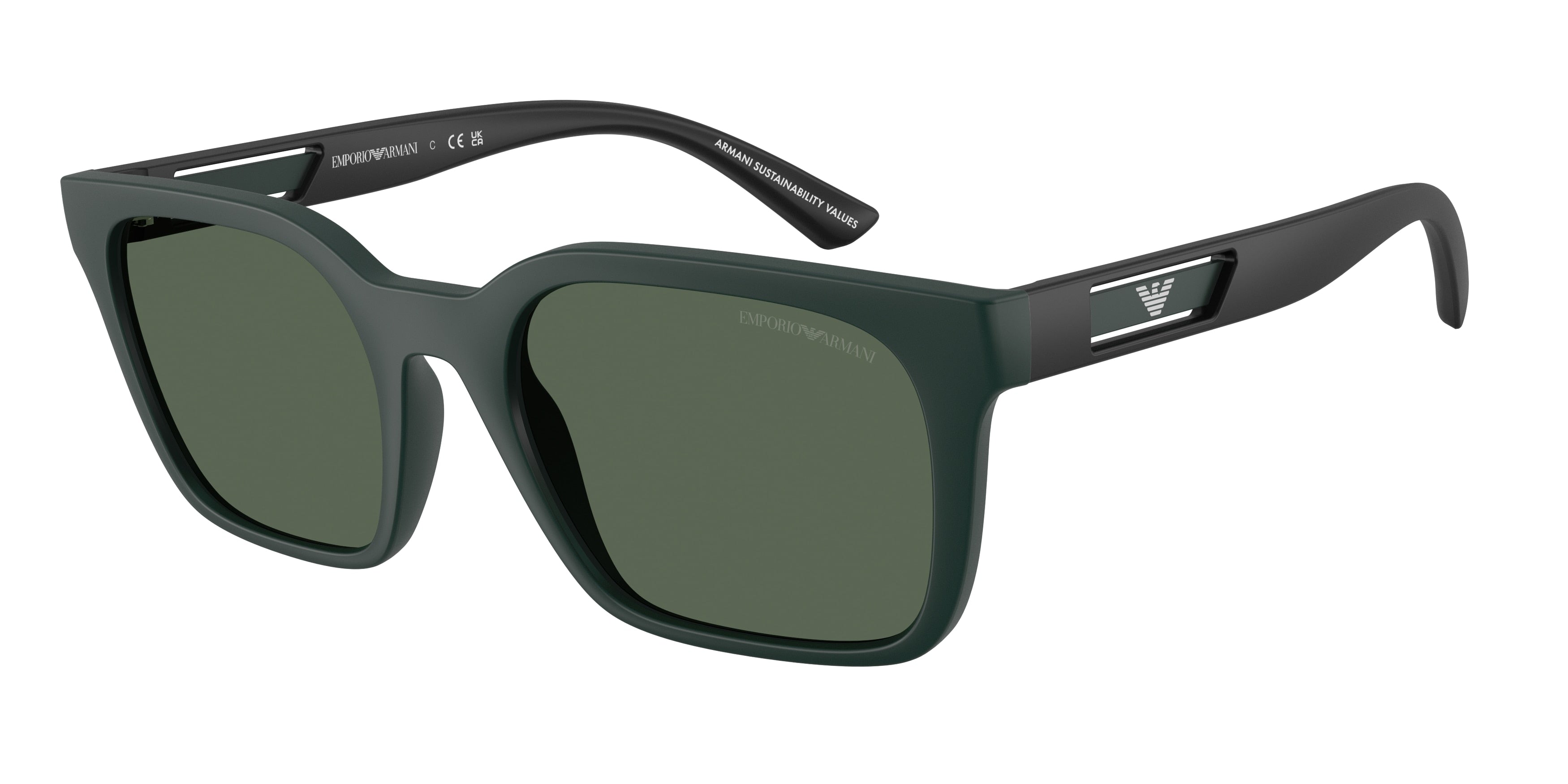 Emporio Armani EA4269 Square Sunglasses  637071-Matte Petrol 54-145-20 - Color Map Blue