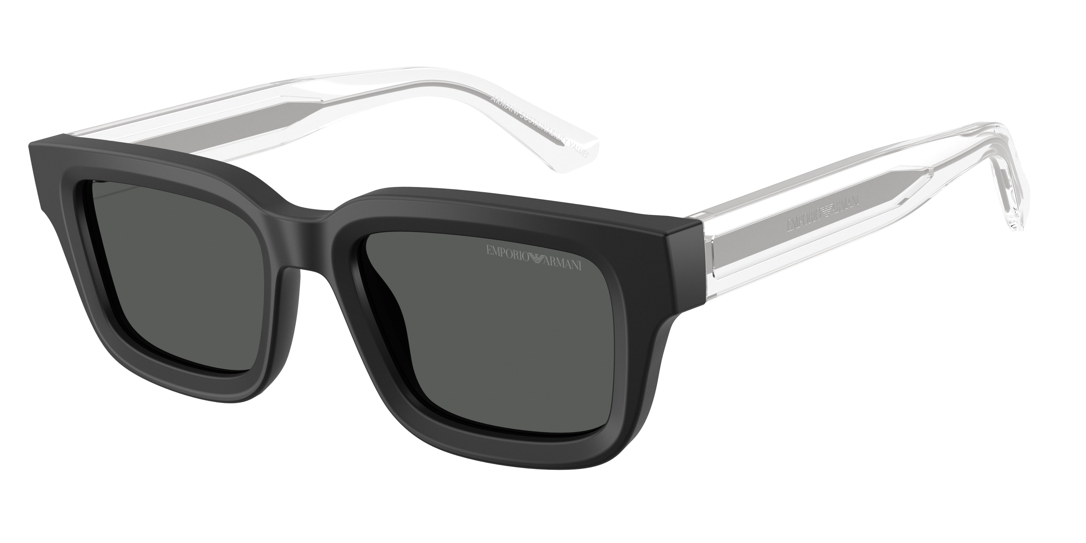 Emporio Armani EA4270F Irregular Sunglasses  500187-Matte Black 53-145-19 - Color Map Black