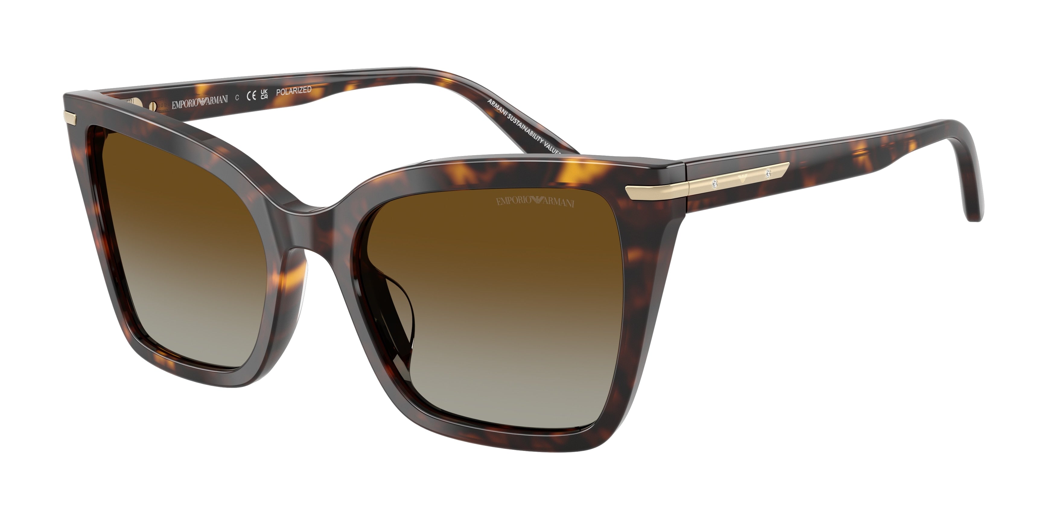 Emporio Armani EA4273BU Square Sunglasses  5026T5-Shiny Havana 53-140-19 - Color Map Tortoise