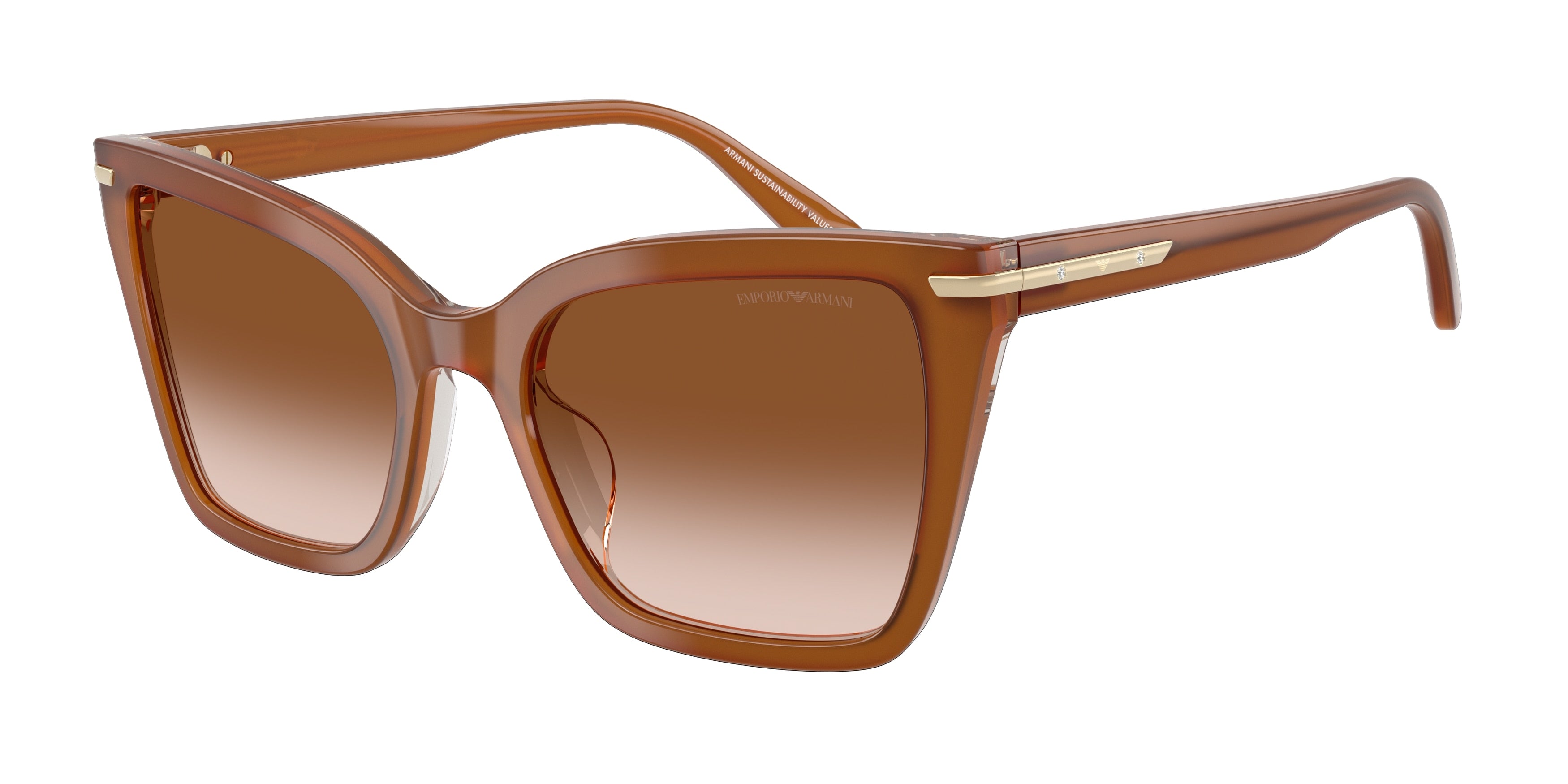 Emporio Armani EA4273BU Square Sunglasses  637613-Tobacco 53-140-19 - Color Map Brown