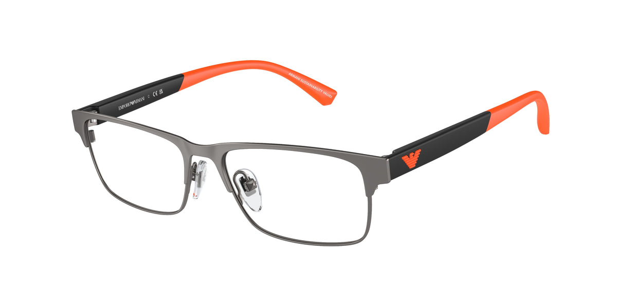 Emporio Armani Kids EK1001 Rectangle Eyeglasses  3003-Matte Gunmetal 47-125-15 - Color Map Grey