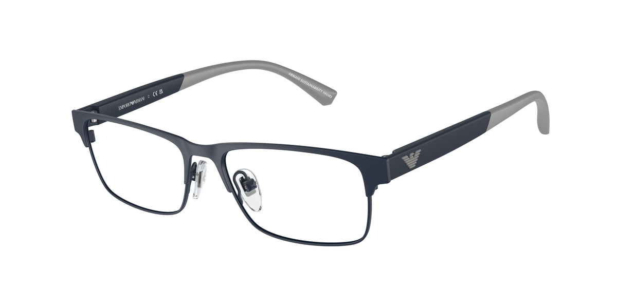 Emporio Armani Kids EK1001 Rectangle Eyeglasses  3018-Matte Blue 49-125-15 - Color Map Blue