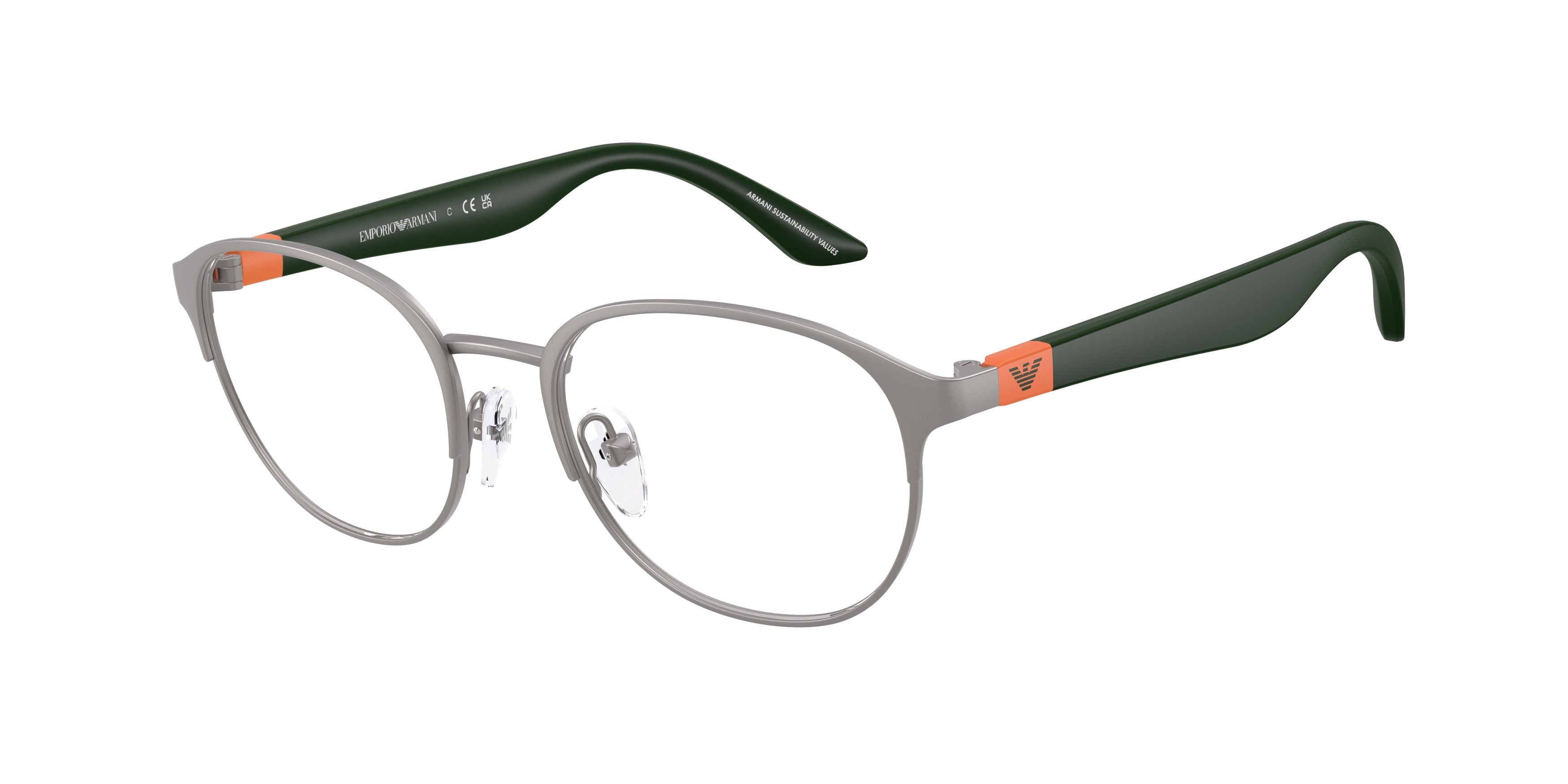 Emporio Armani Kids EK1002 Phantos Eyeglasses  3003-Matte Gunmetal 47-130-17 - Color Map Grey