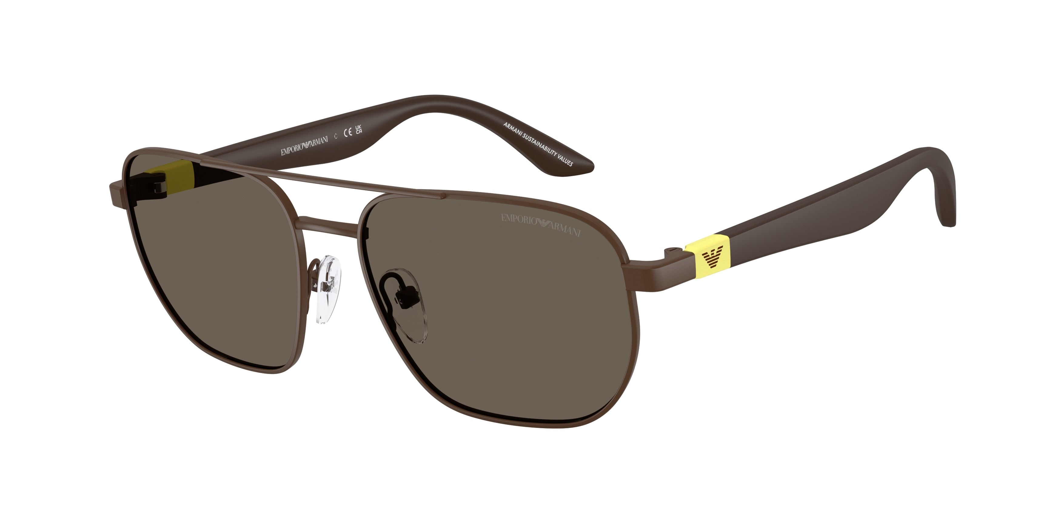Emporio Armani Kids EK2003 Square Sunglasses  3434/3-Matte Brown 51-130-15 - Color Map Brown