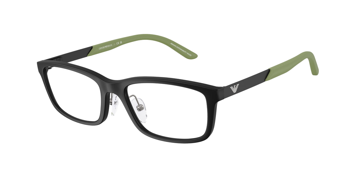 Emporio Armani Kids EK3009 Rectangle Eyeglasses  5001-Matte Black 49-130-16 - Color Map Black