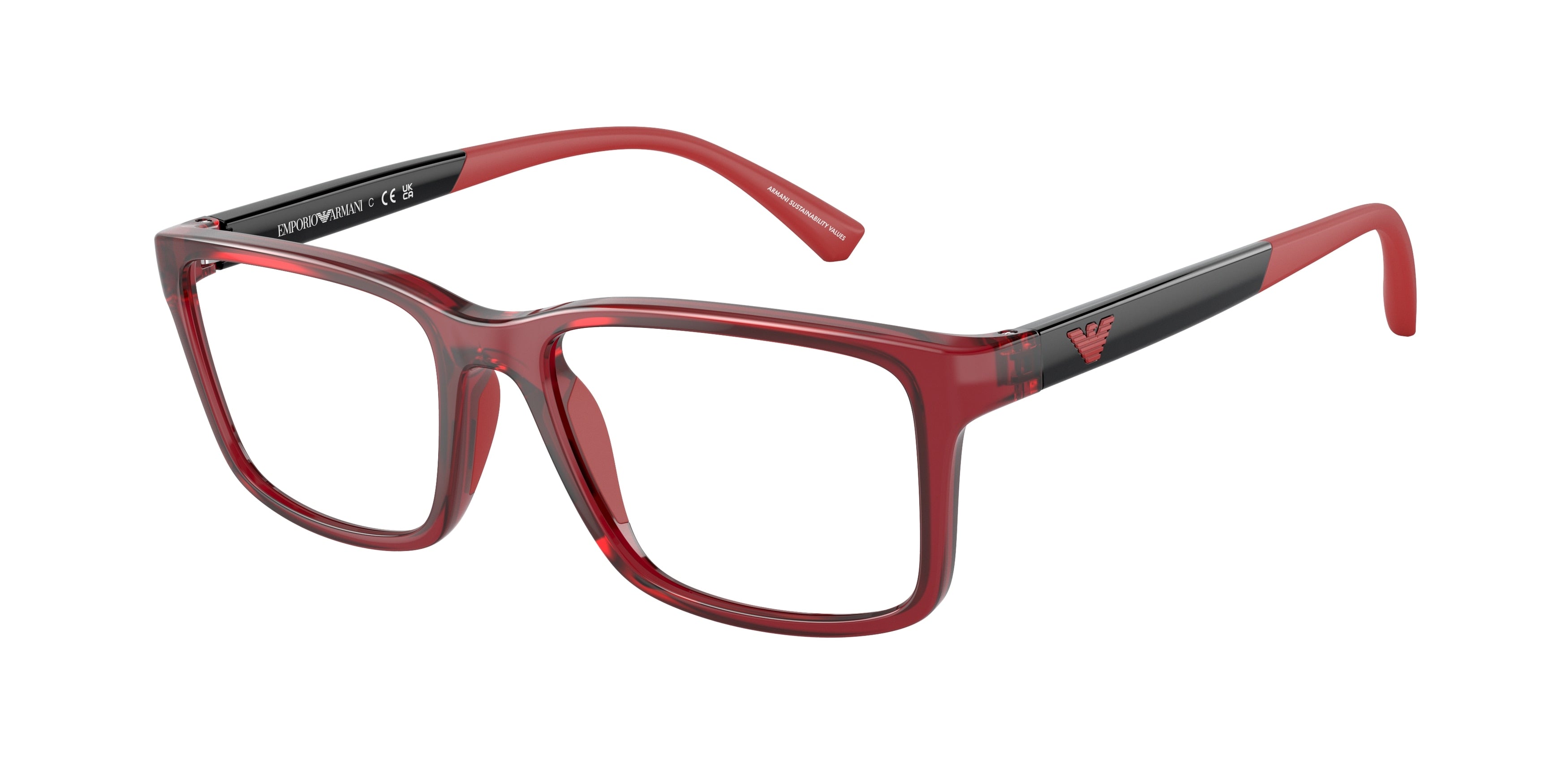 Emporio Armani Kids EK3203 Pillow Eyeglasses  5440-Trasparent Red 50-130-16 - Color Map Red