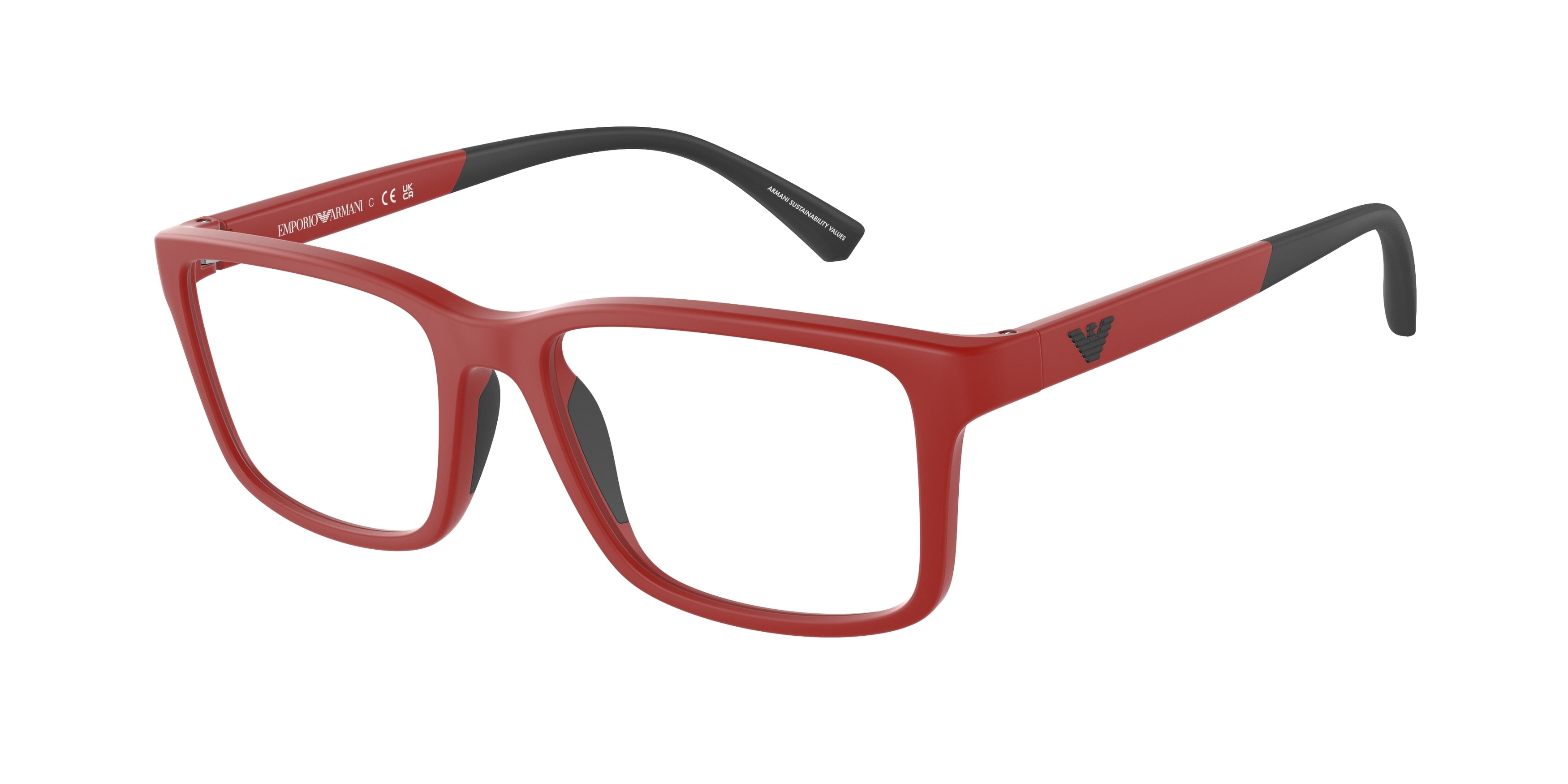 Emporio Armani Kids EK3203 Pillow Eyeglasses  5624-Matte Red 50-130-16 - Color Map Red