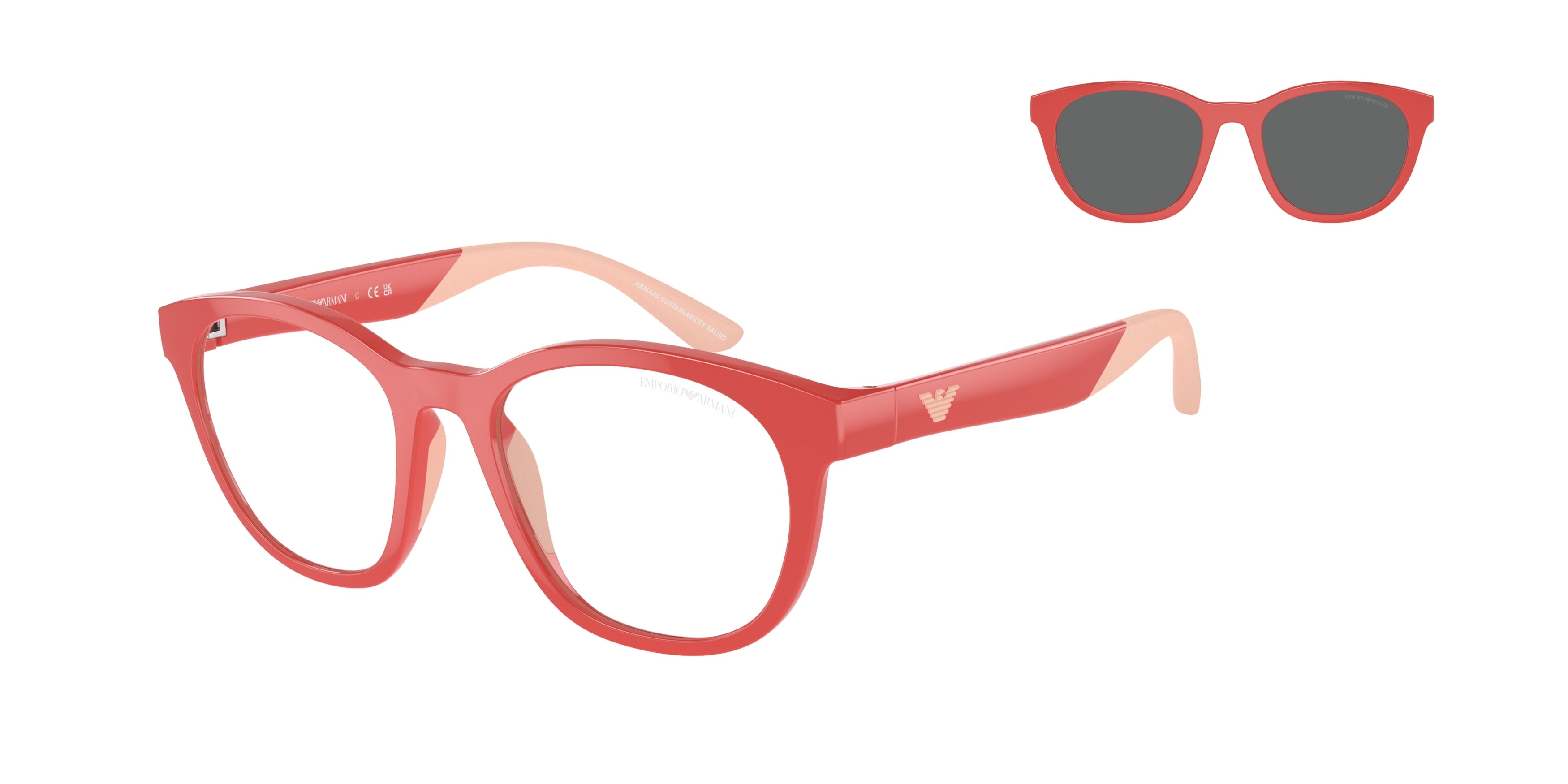 Emporio Armani Kids EK4001F Phantos Sunglasses  56241W-Shiny Coral 47-125-17 - Color Map Pink