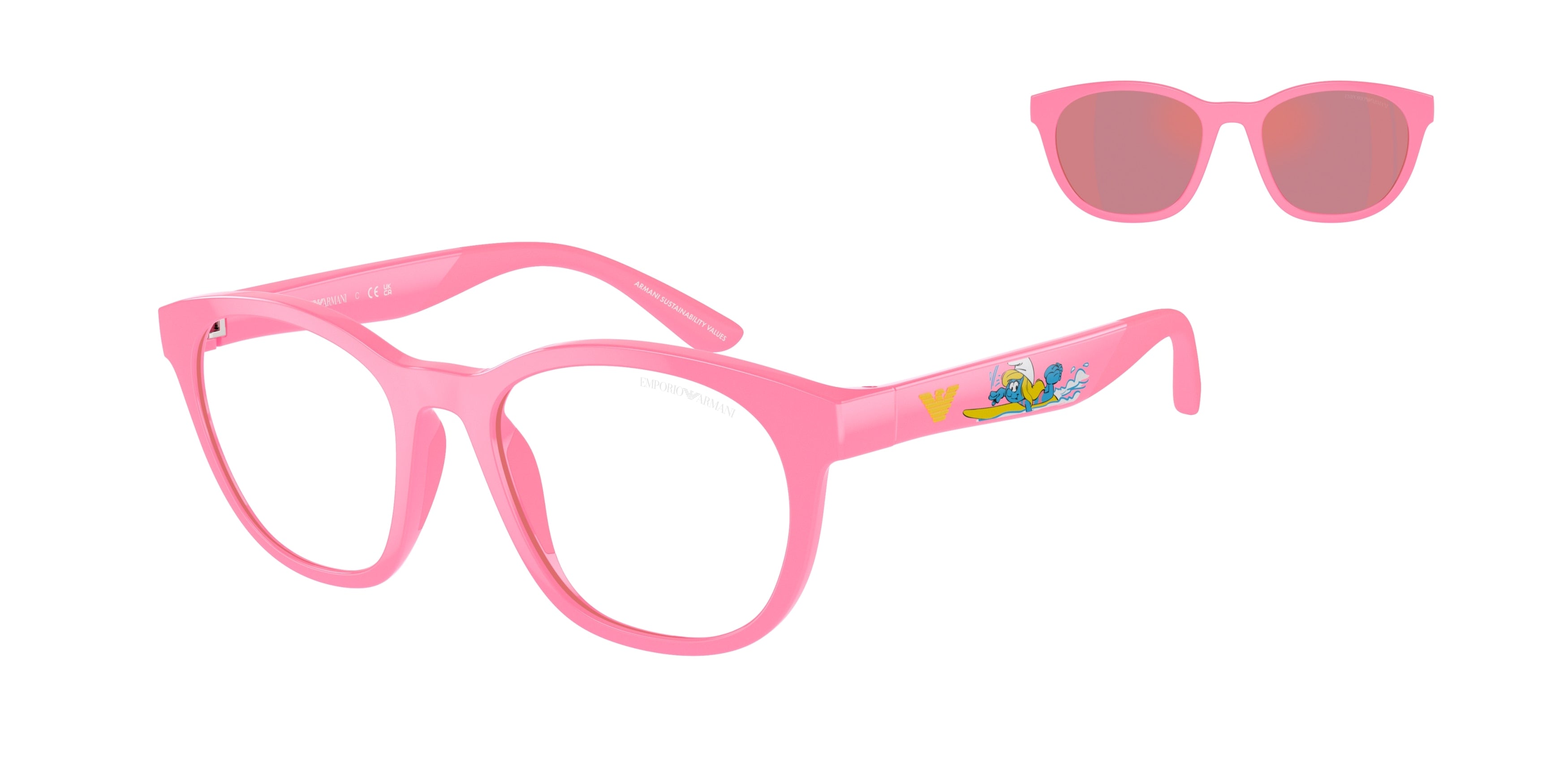 Emporio Armani Kids EK4001F Phantos Sunglasses  61441W-Shiny Pink 47-125-17 - Color Map Pink