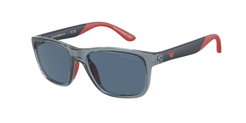 Emporio Armani Kids EK4002F Pillow Sunglasses  507280-Shiny Transparent Blue 48-125-16 - Color Map Blue