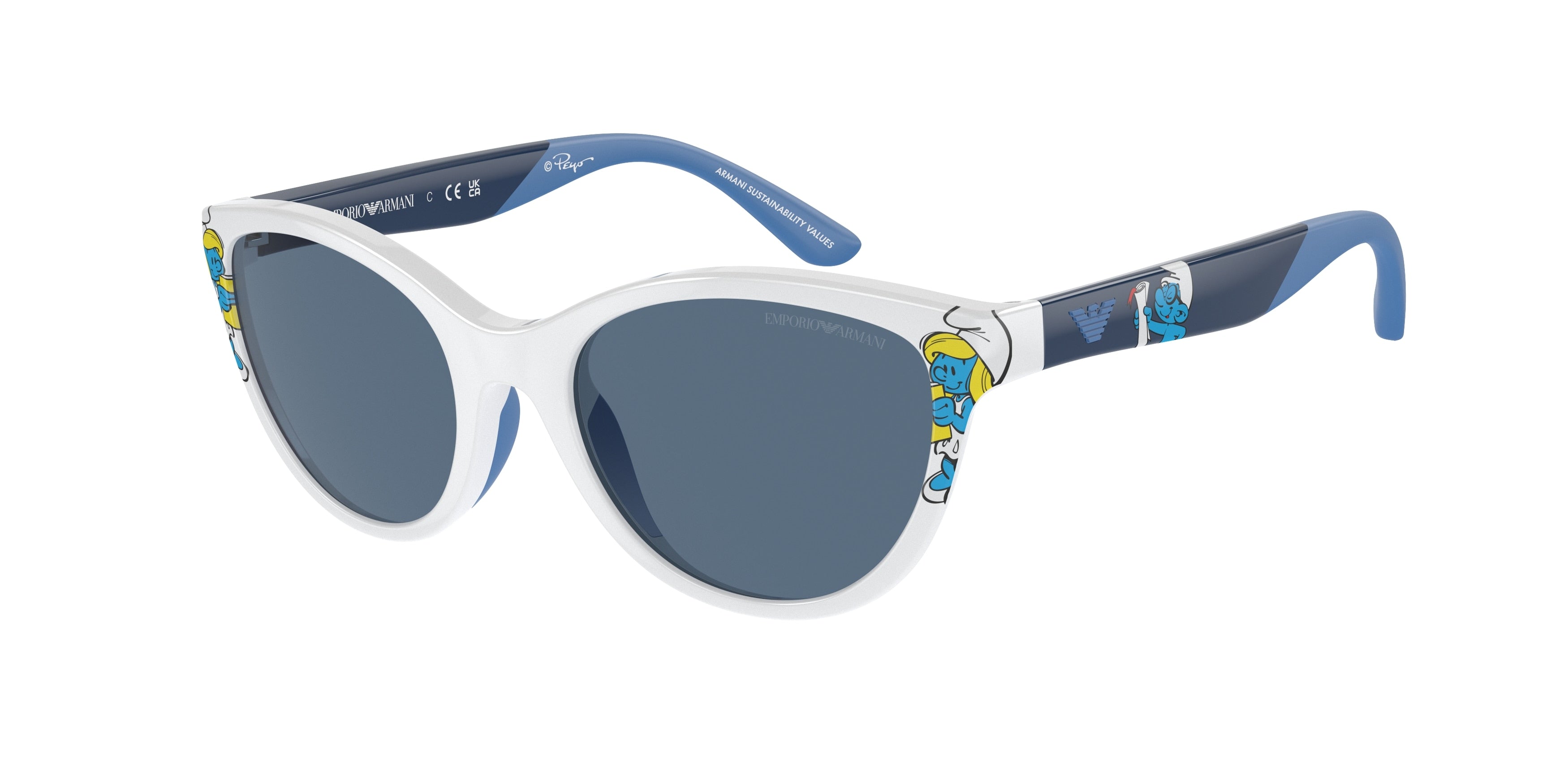 Emporio Armani Kids EK4003 Cat Eye Sunglasses  534480-Shiny White 48-125-17 - Color Map White