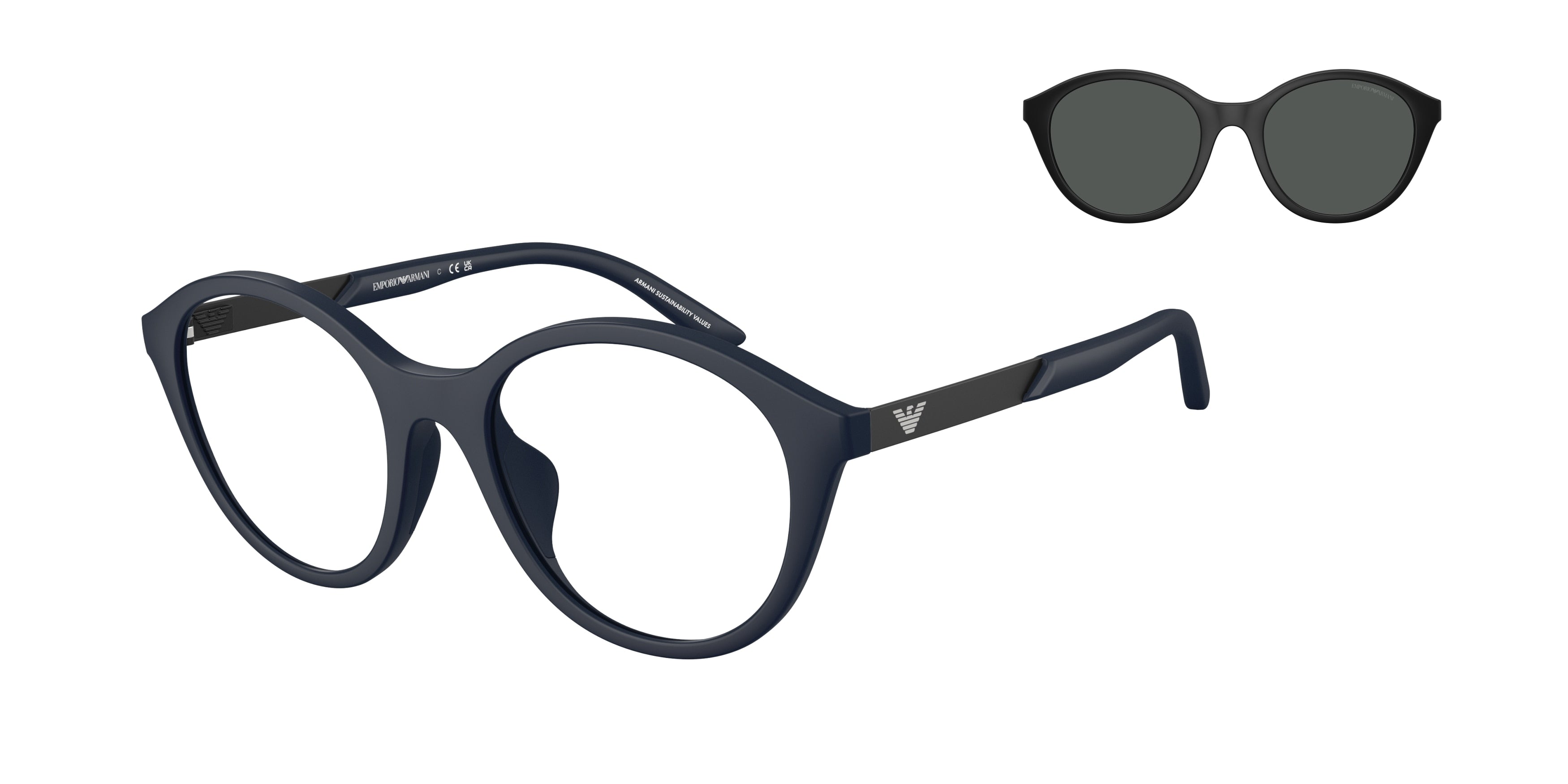 Emporio Armani Kids EK4005U Round Sunglasses  50881W-Matte Blue 48-130-18 - Color Map Blue