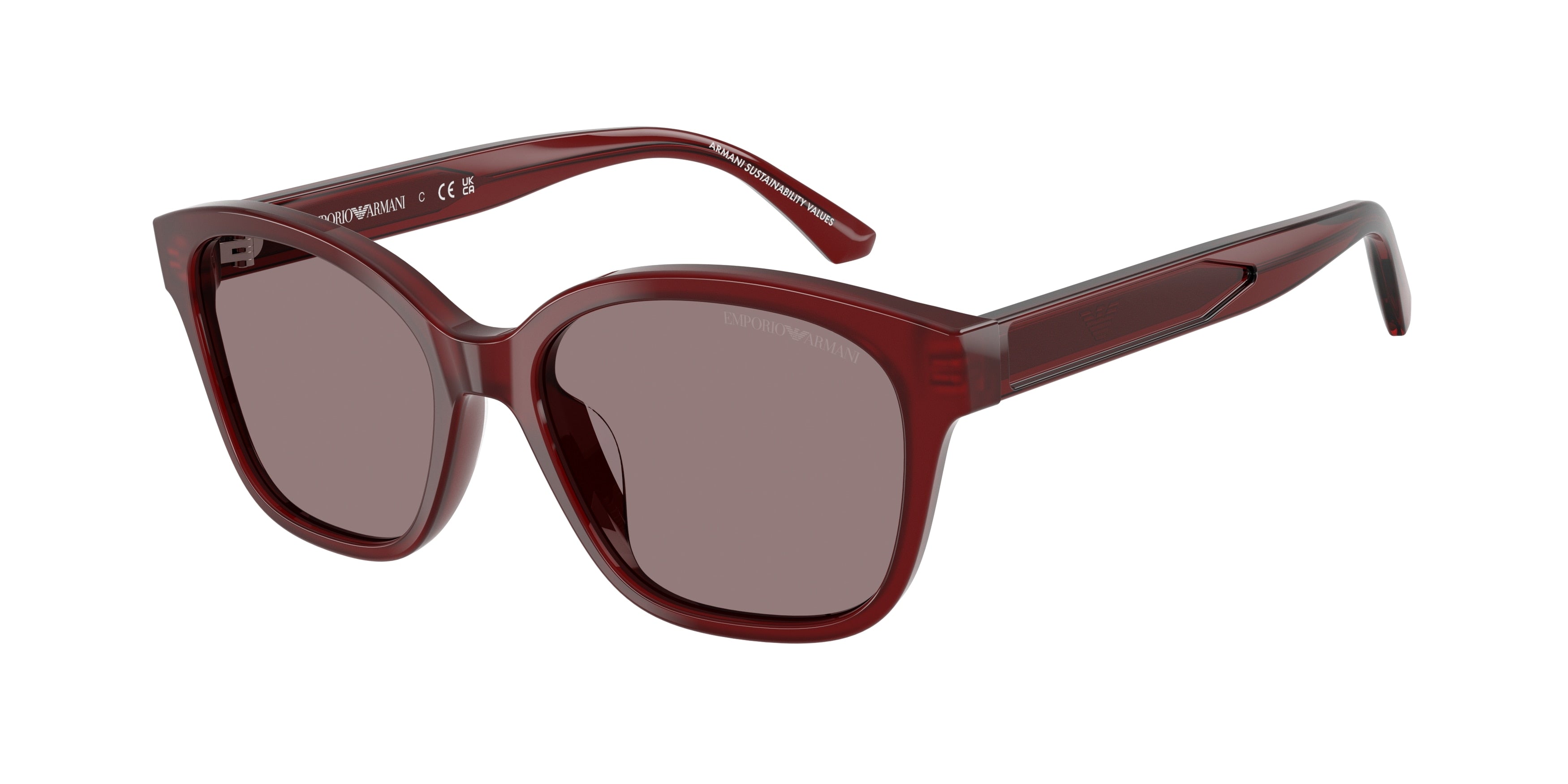 Emporio Armani Kids EK4009U Cat Eye Sunglasses  63897N-Shiny Opal Red 49-130-15 - Color Map Red