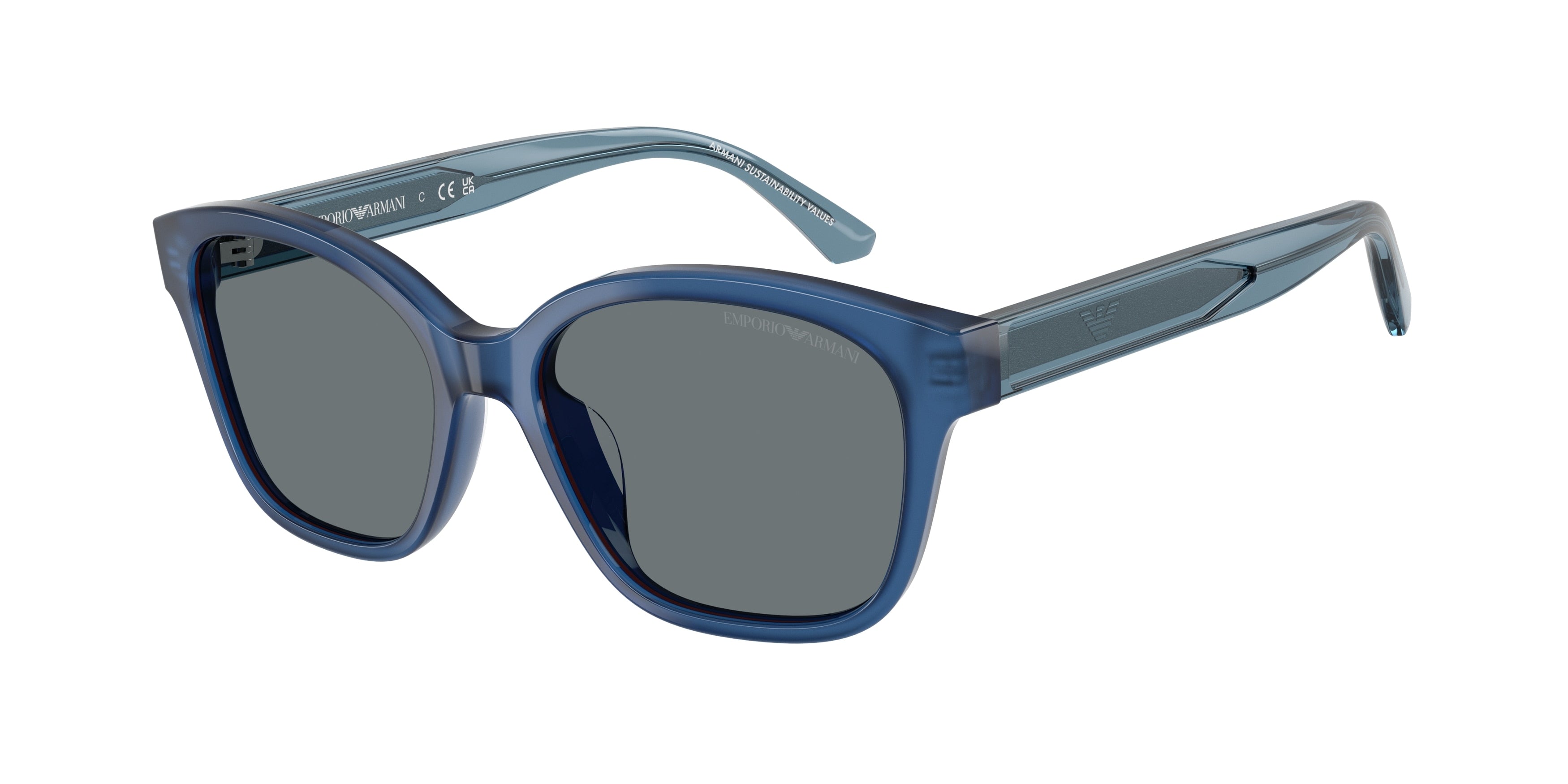 Emporio Armani Kids EK4009U Cat Eye Sunglasses  639080-Shiny Opal Blue 49-130-15 - Color Map Blue