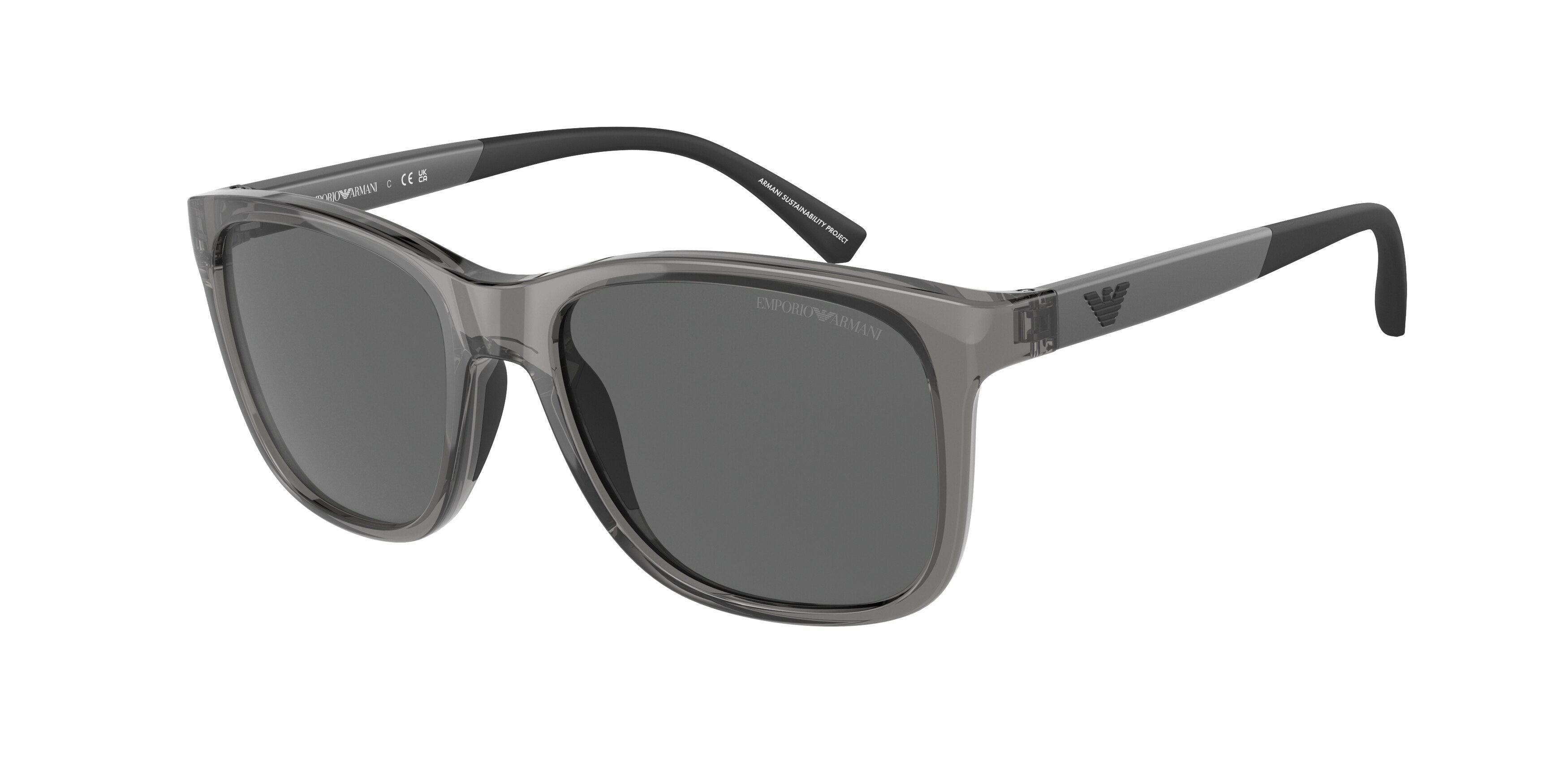 Emporio Armani Kids EK4184F Pillow Sunglasses  521587-Shiny Transparent Grey 49-130-16 - Color Map Grey