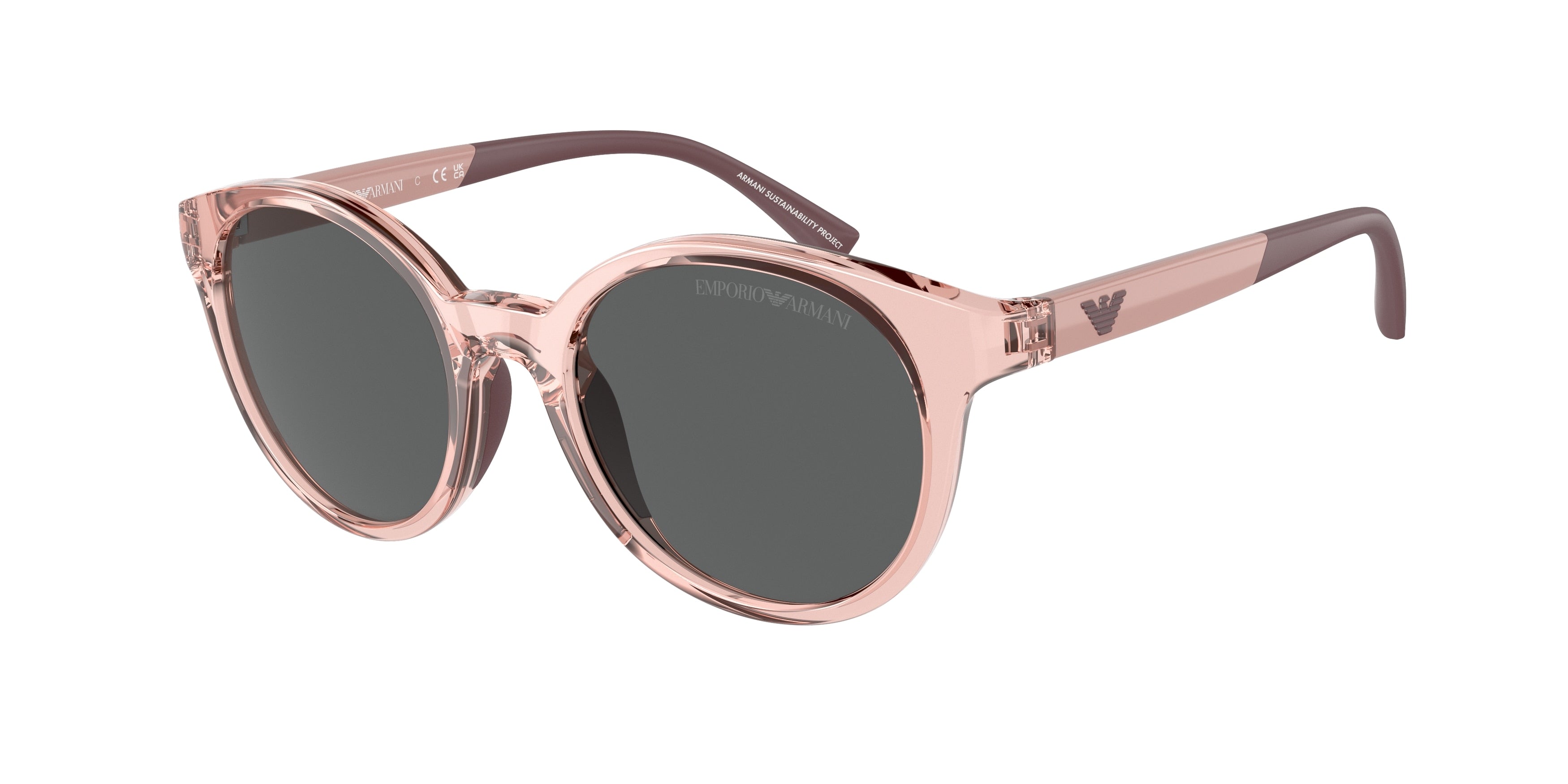 Emporio Armani Kids EK4185F Phantos Sunglasses  554487-Shiny Transparent Pink 47-125-18 - Color Map Pink