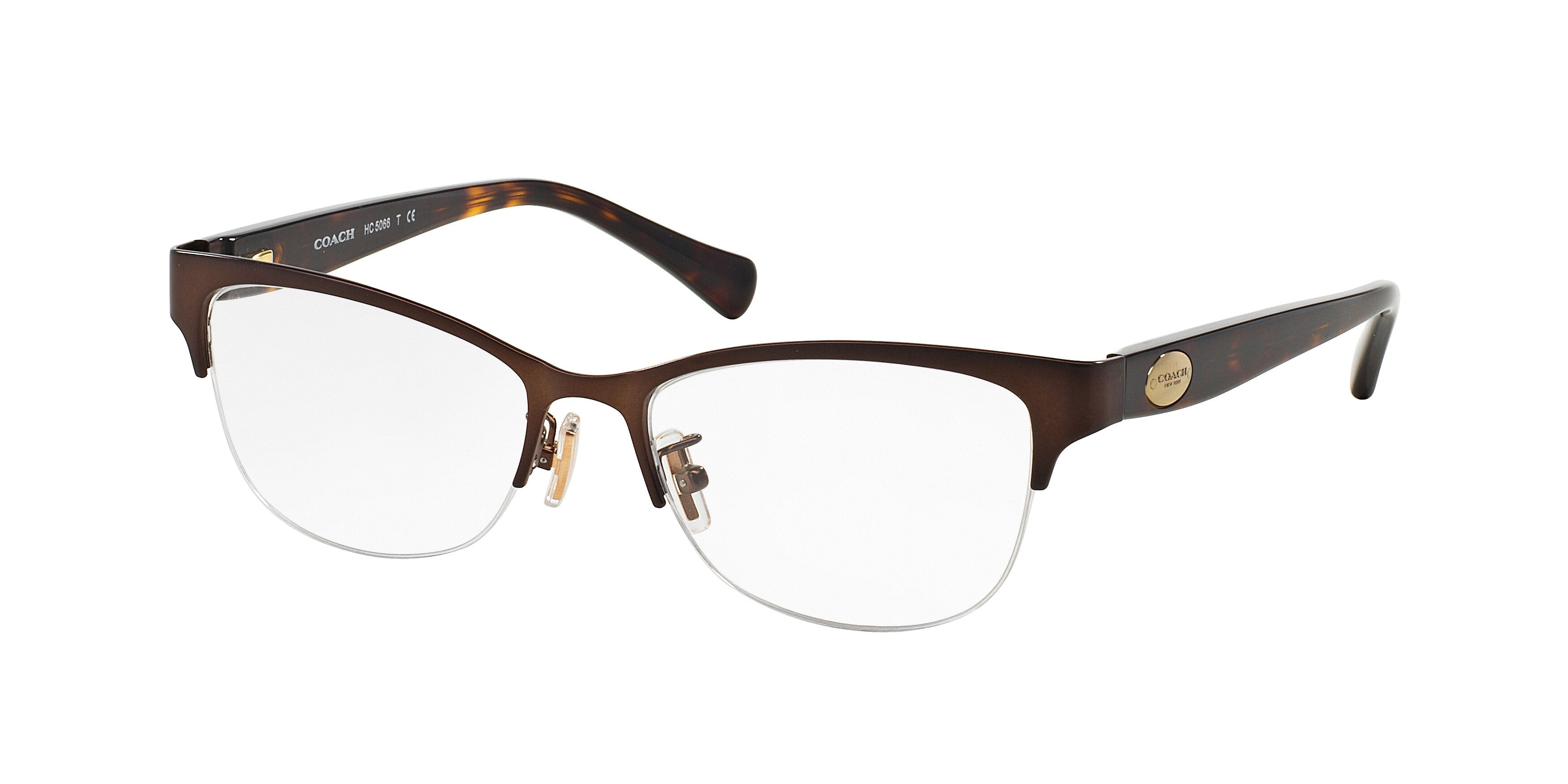 Coach HC5066 Cat Eye Eyeglasses  9155-Satin Brown 53-135-16 - Color Map Brown
