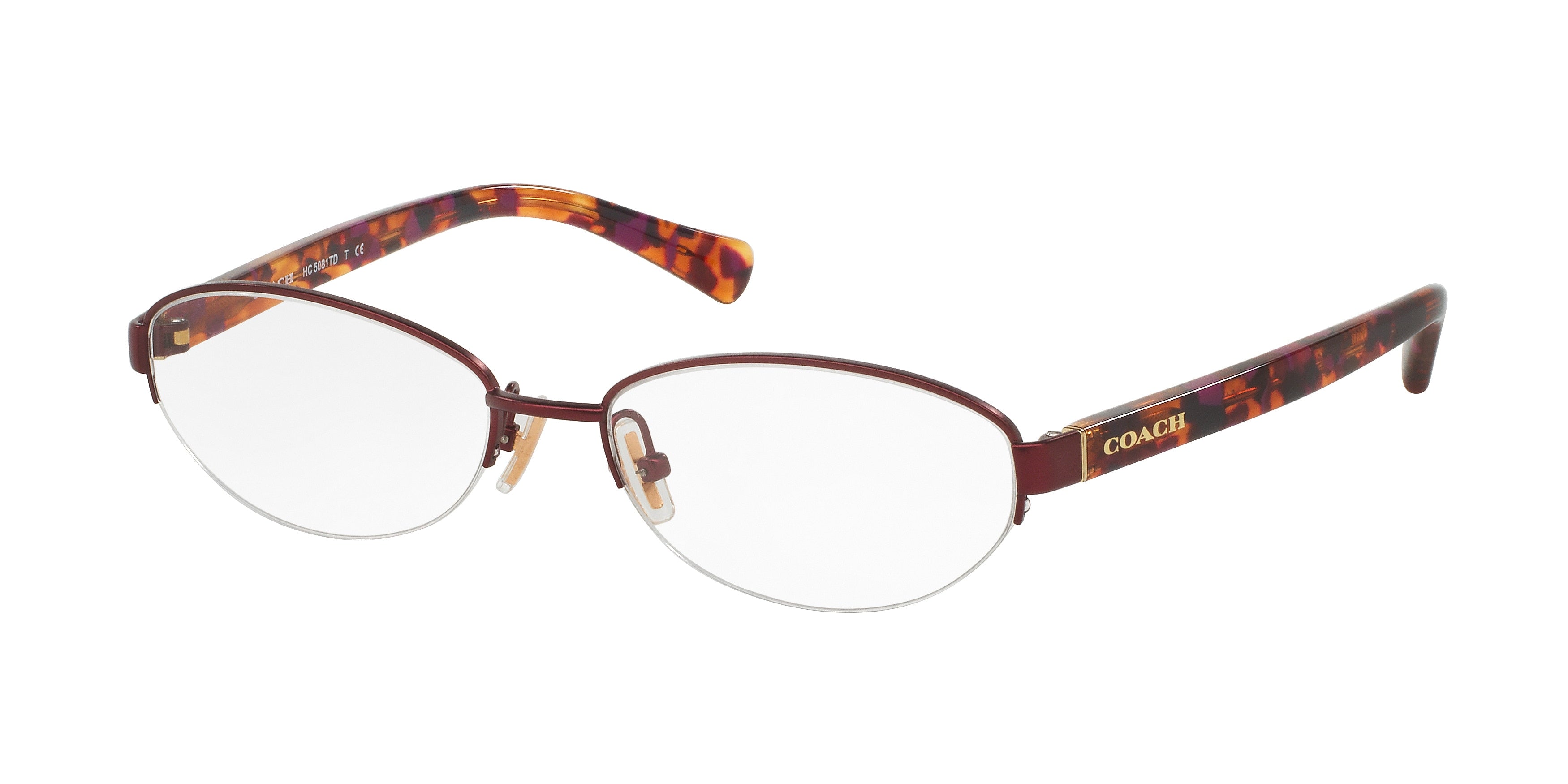 Coach HC5081TD Oval Eyeglasses  9048-Burgundy 54-135-17 - Color Map Violet