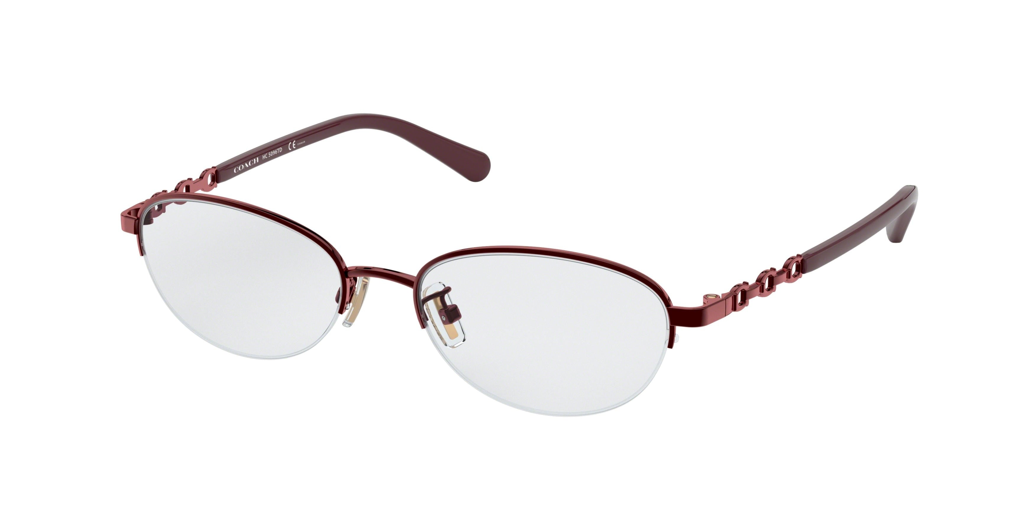 Coach HC5096TD Oval Eyeglasses  9334-Burgundy 52-140-17 - Color Map Violet