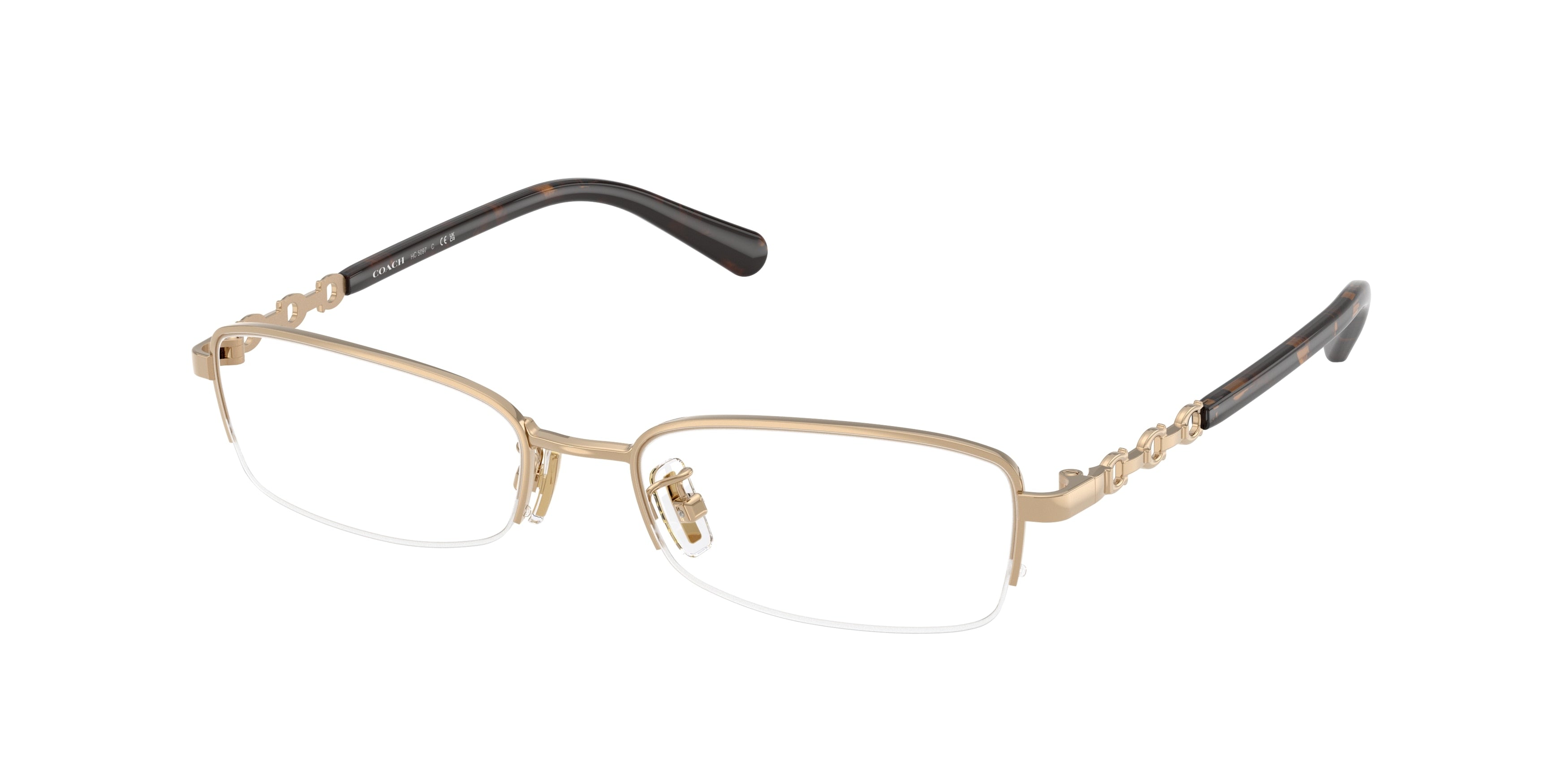 Coach HC5097 Rectangle Eyeglasses  9005-Light Gold 52-140-18 - Color Map Gold
