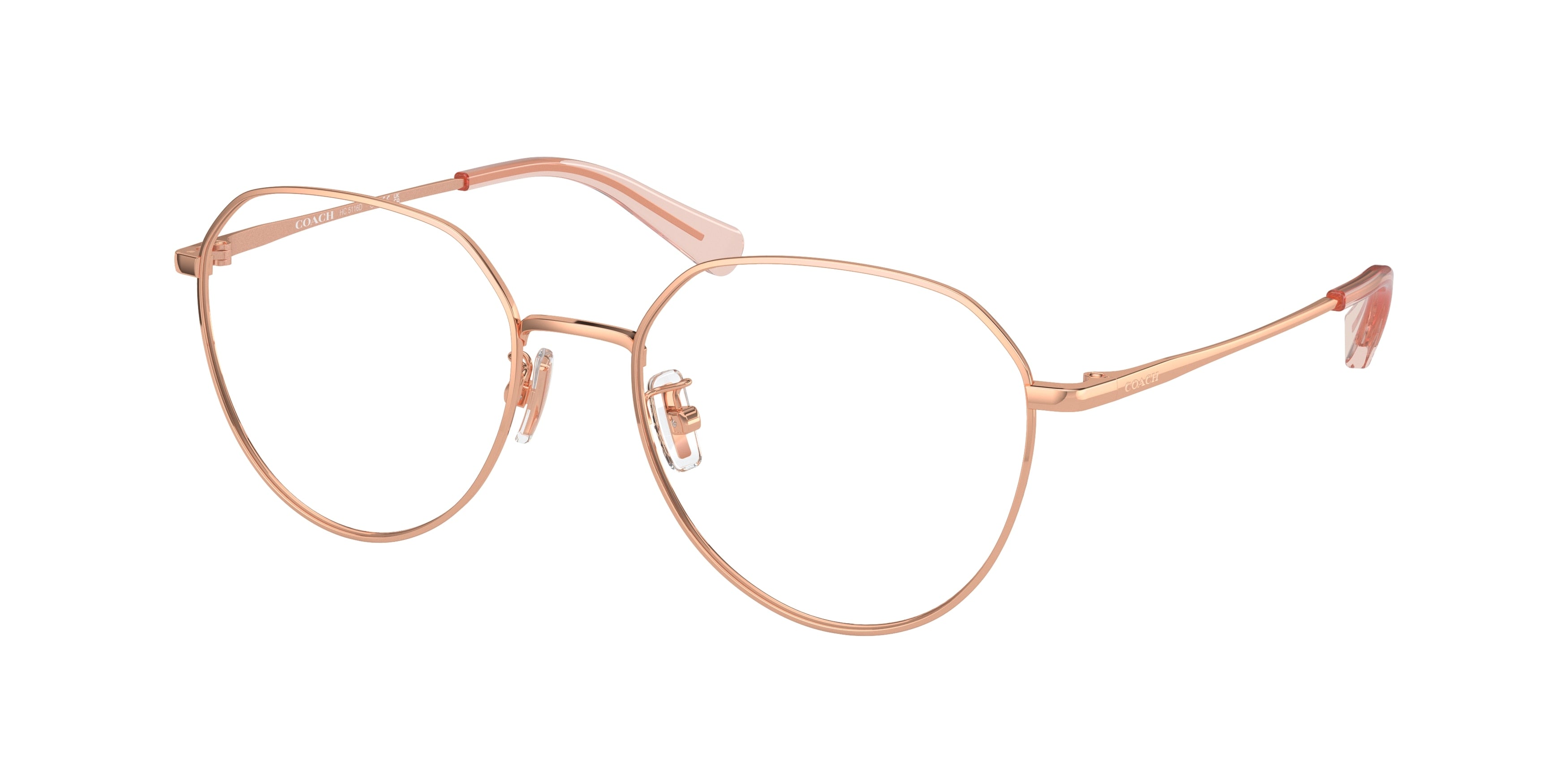 Coach HC5116D Rectangle Eyeglasses  9331-Shiny Rose Gold 53-140-18 - Color Map Gold