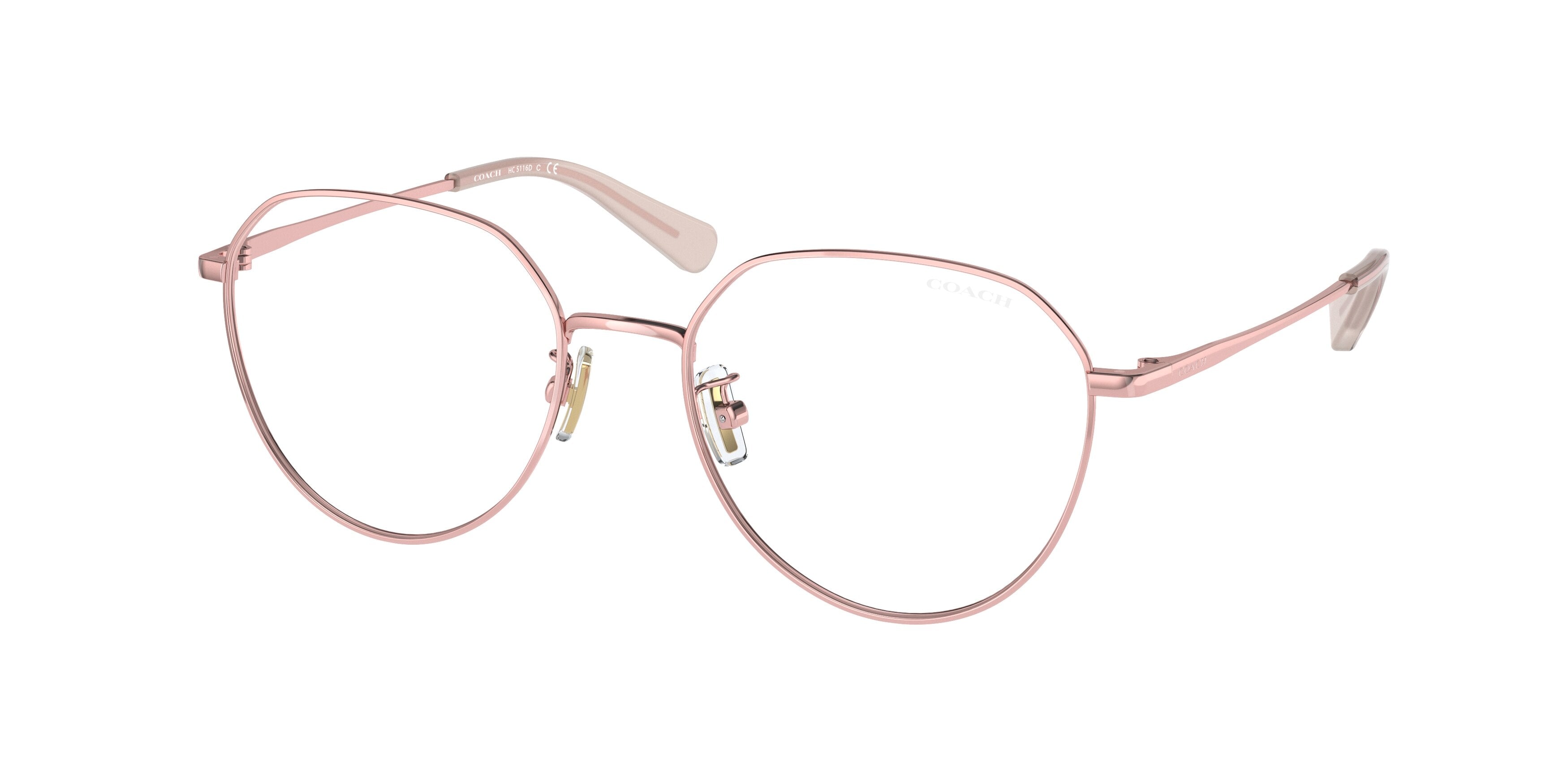 Coach HC5116D Rectangle Eyeglasses  9355SB-Shiny Rose Gold 53-140-18 - Color Map Gold