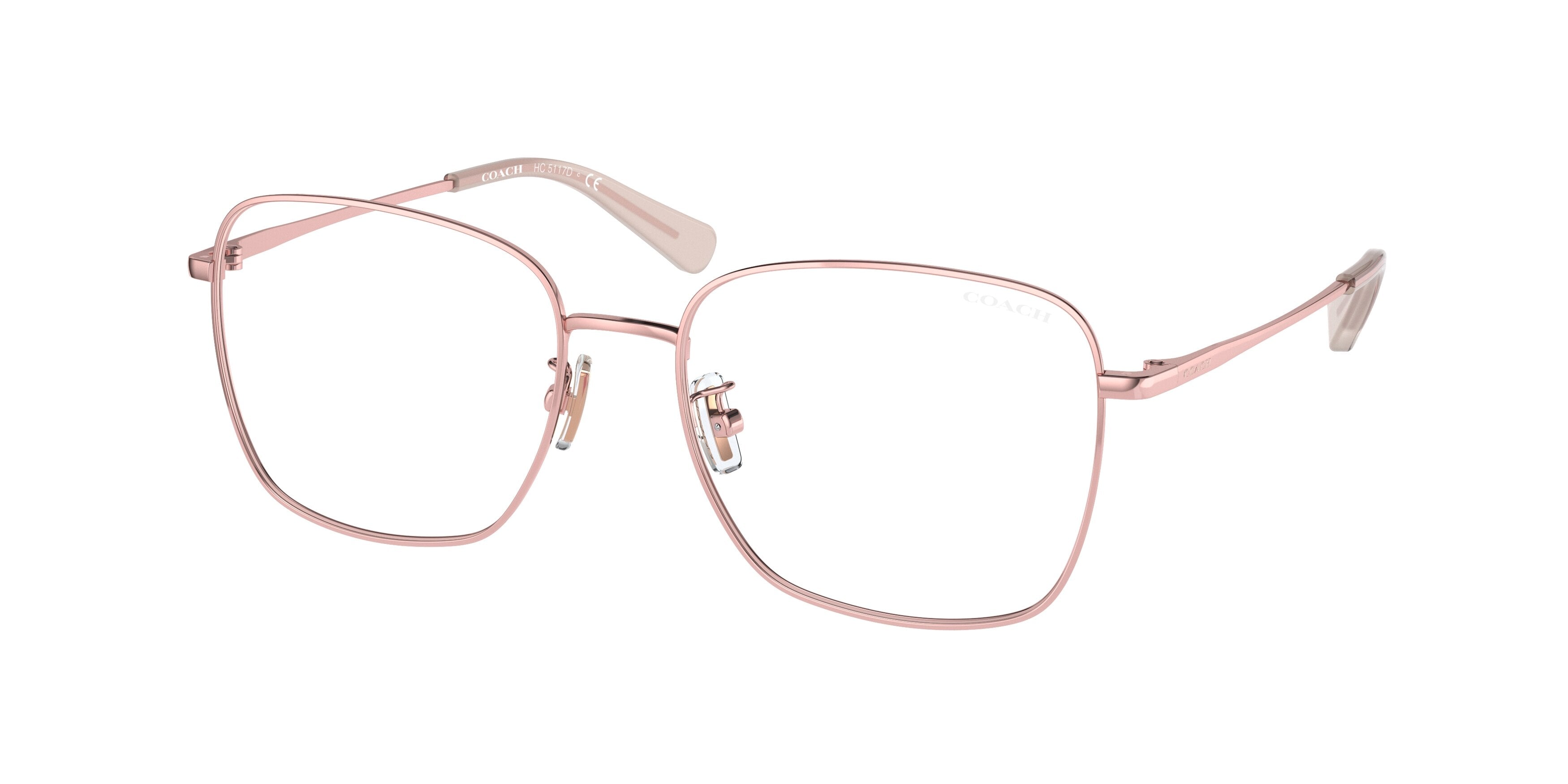 Coach HC5117D Rectangle Eyeglasses  9355SB-Shiny Rose Gold 55-140-17 - Color Map Gold