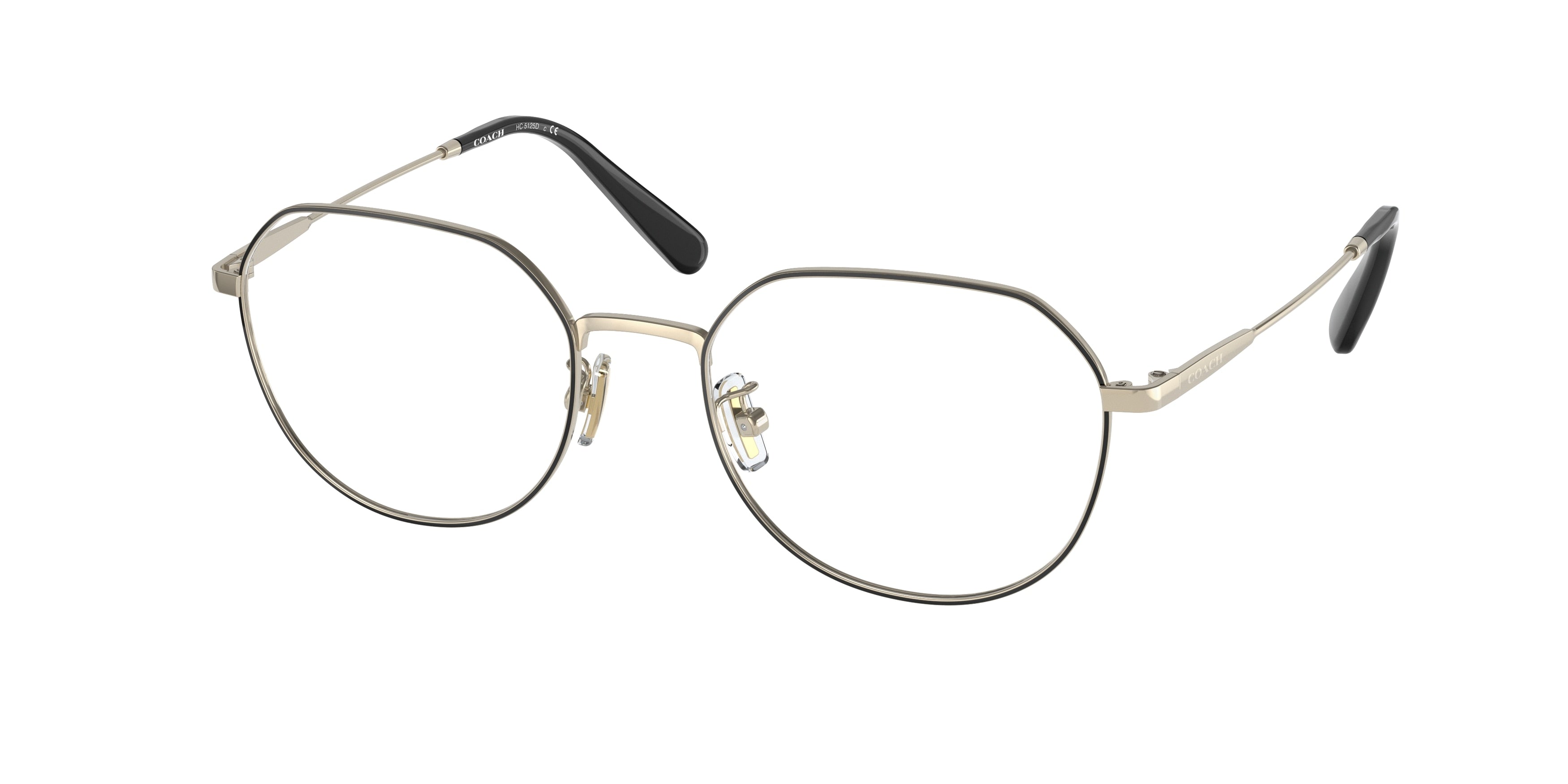 Coach HC5125D Irregular Eyeglasses  9346-Black 53-140-19 - Color Map Black