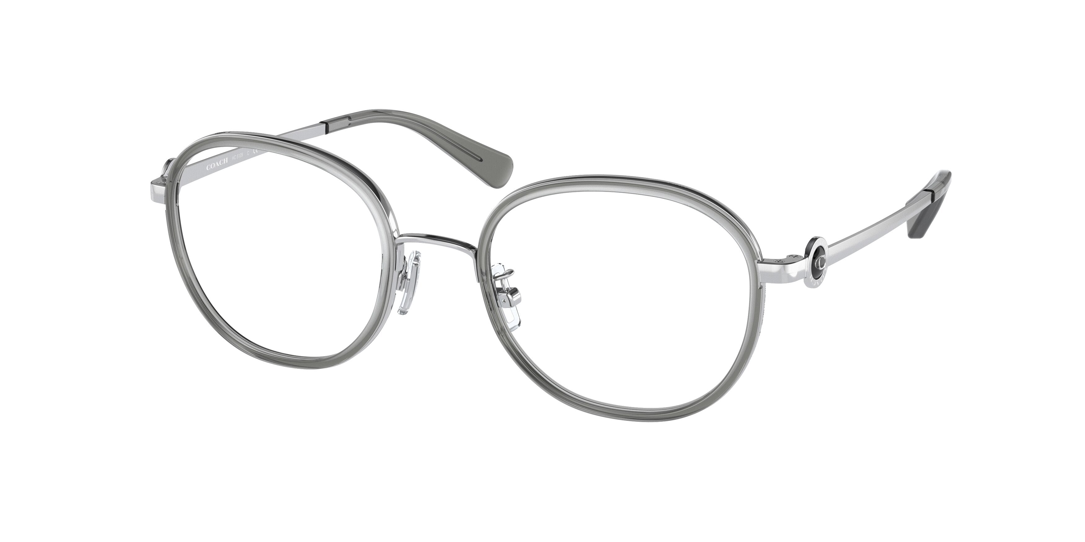 Coach HC5129 Round Eyeglasses  5648-Transparent Grey 51-140-20 - Color Map Grey