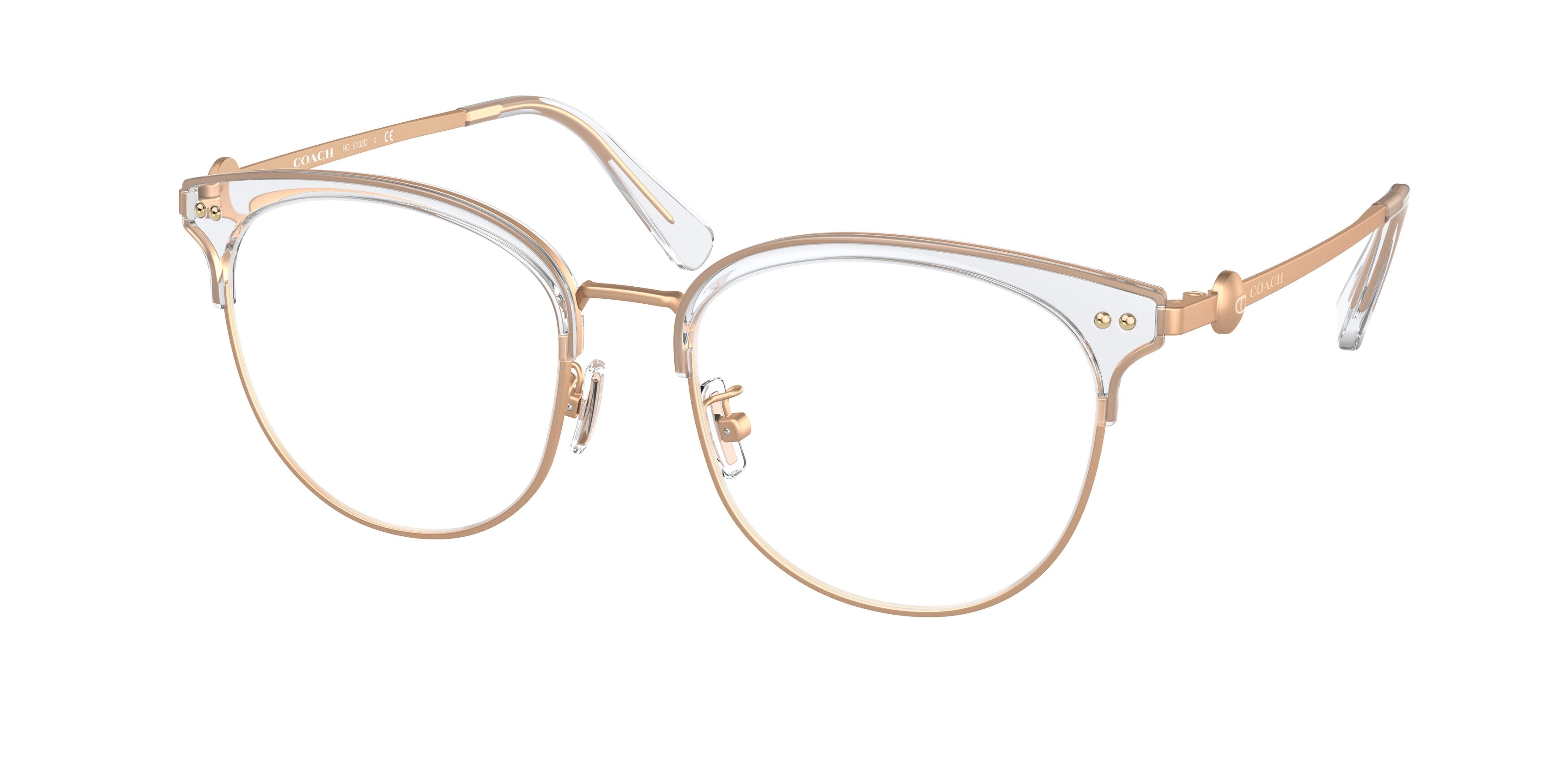 Coach HC5132D Round Eyeglasses  5111-Crystal Clear 54-145-18 - Color Map Transparent