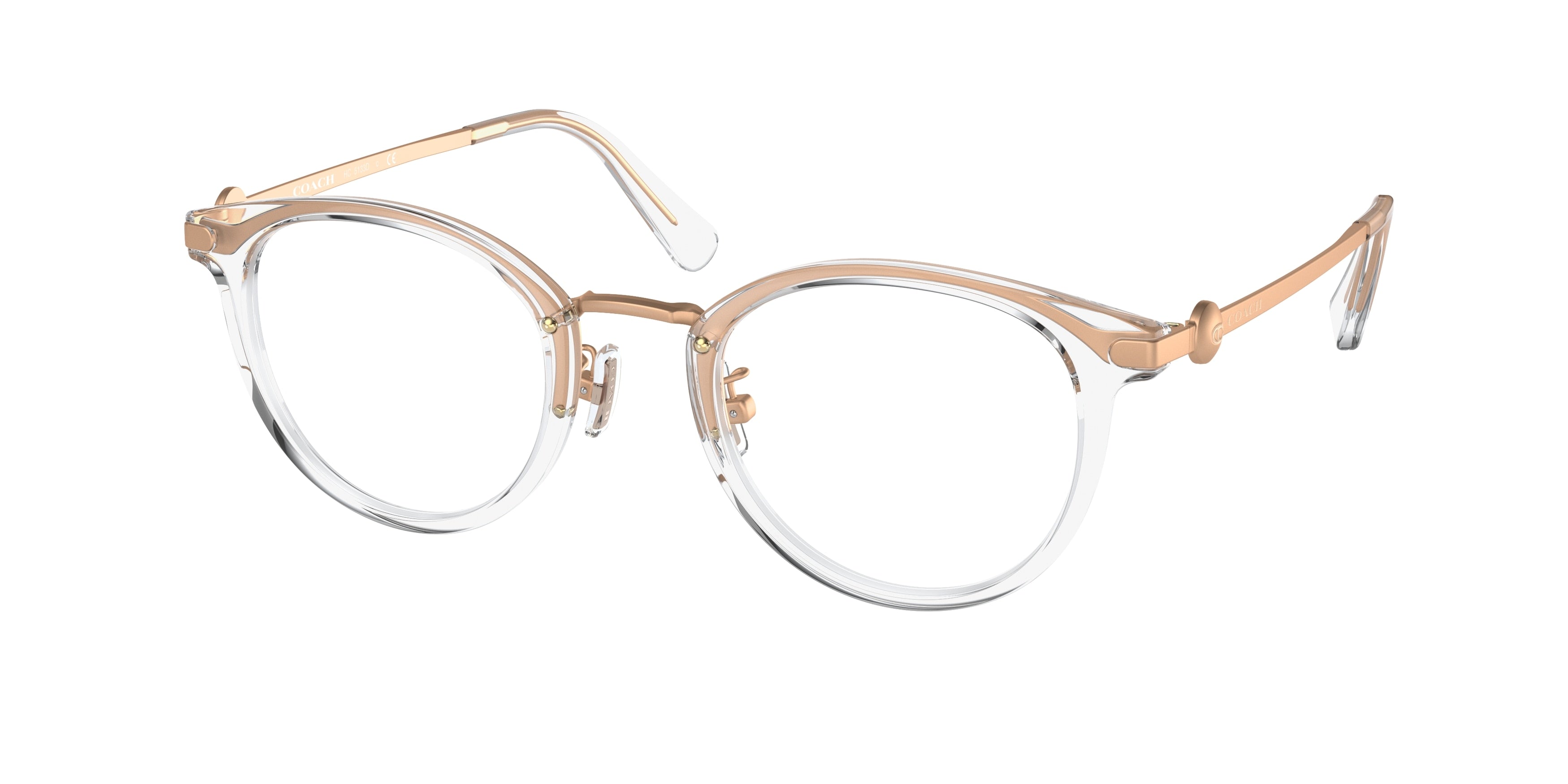 Coach HC5133D Round Eyeglasses  5111-Crystal Clear 51-145-23 - Color Map Transparent