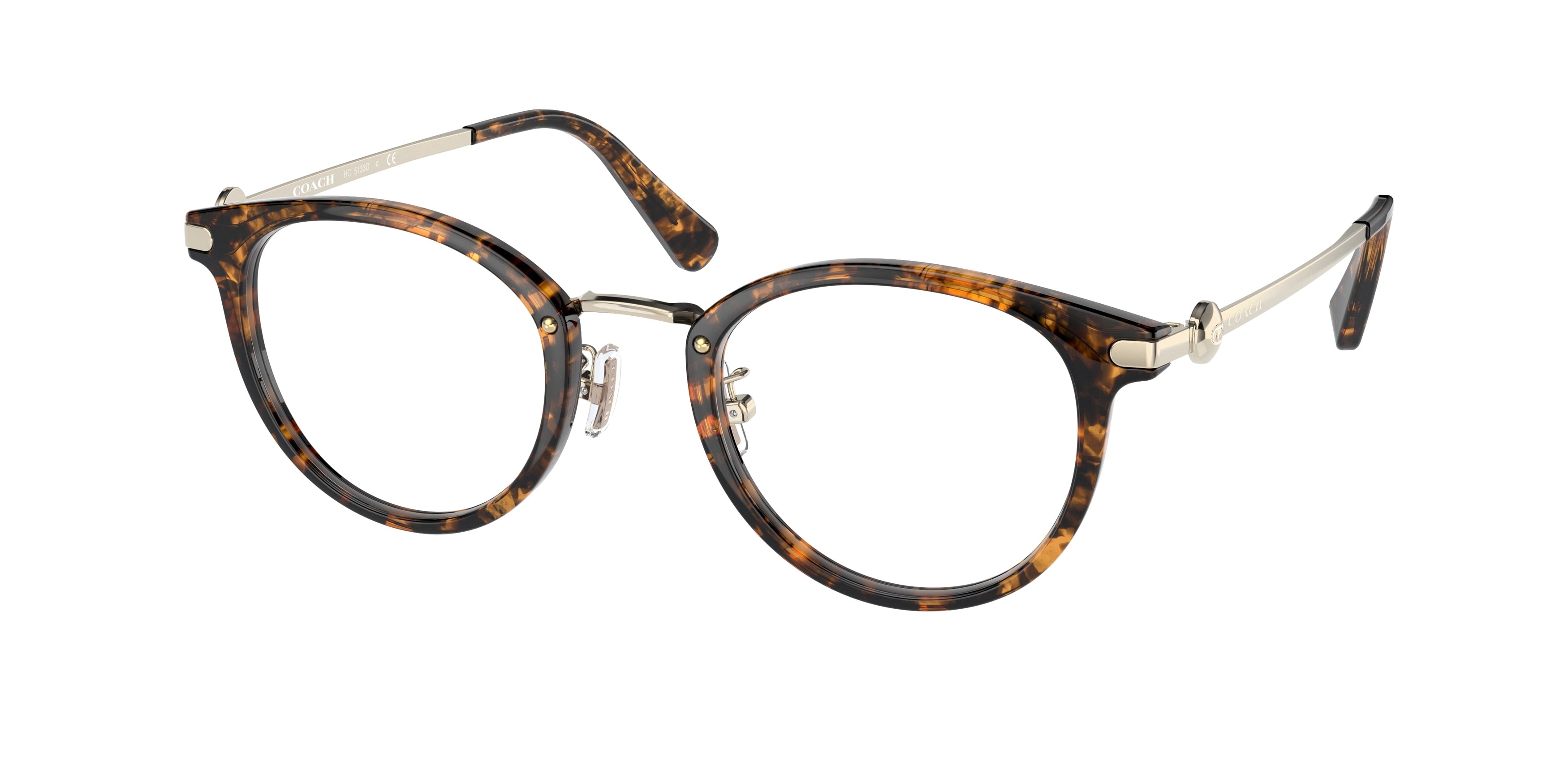 Coach HC5133D Round Eyeglasses  5120-Dark Tortoise 51-145-23 - Color Map Tortoise