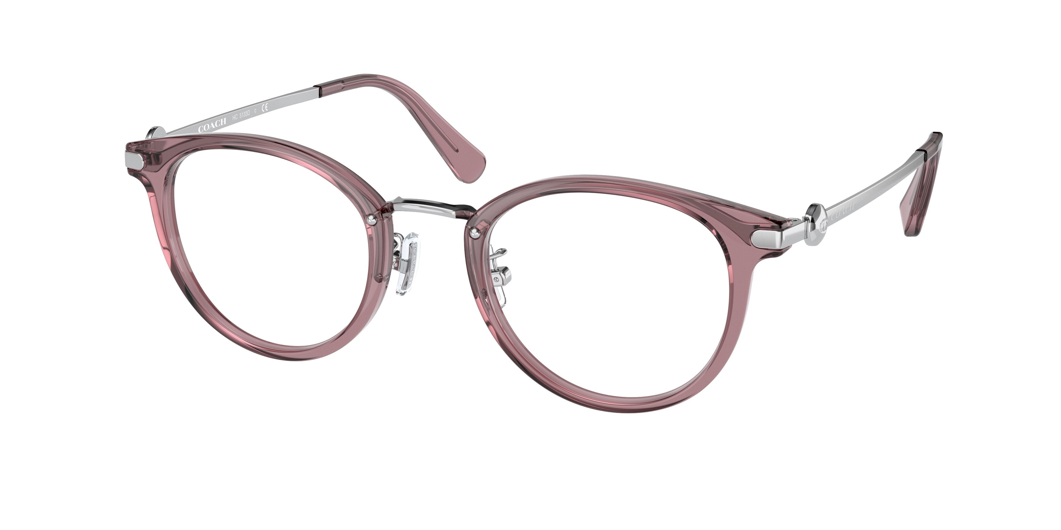 Coach HC5133D Round Eyeglasses  5568-Transparent Purple 49-145-23 - Color Map Violet