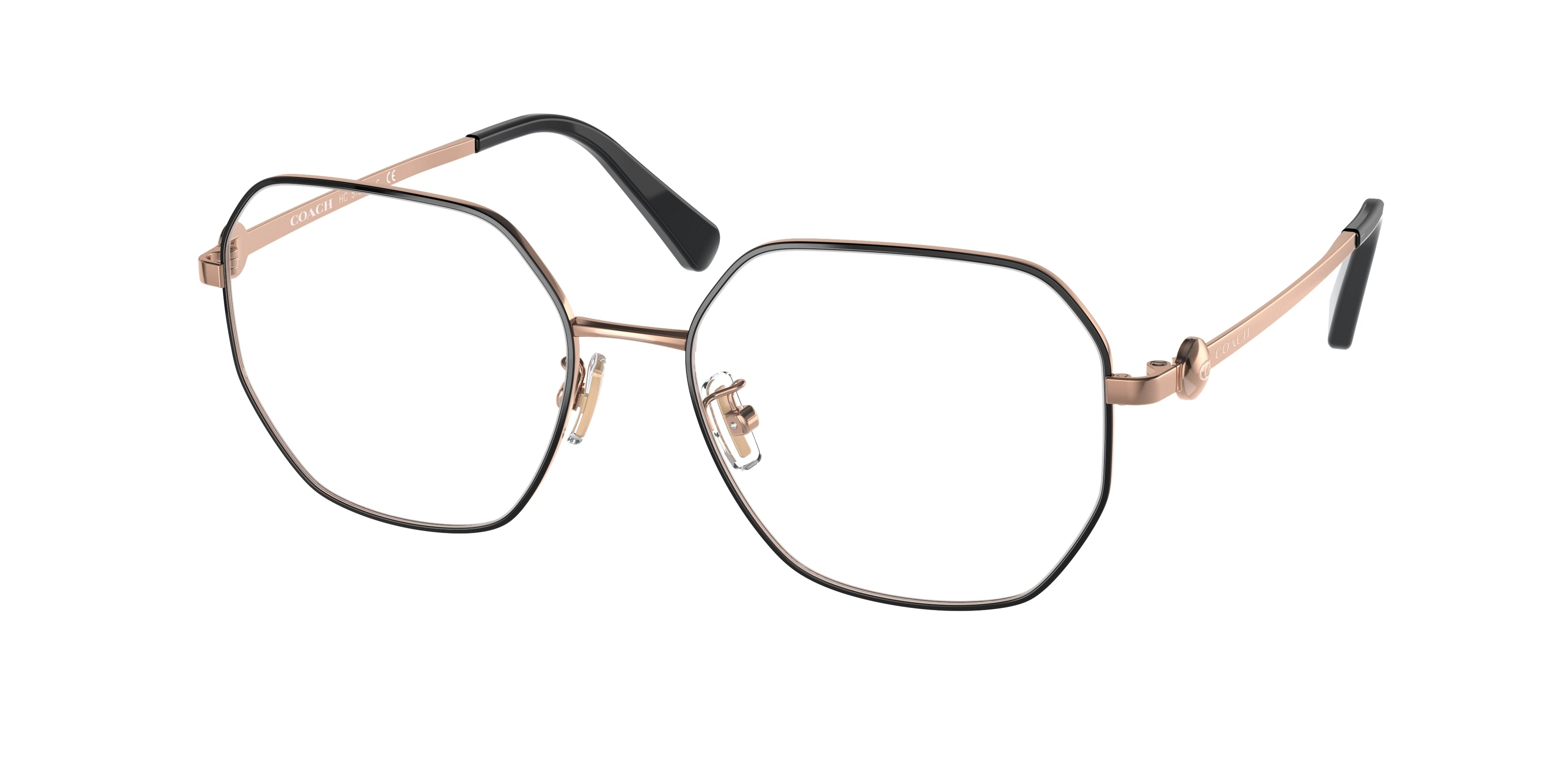 Coach HC5134D Irregular Eyeglasses  9363-Black / Shiny Rose Gold 55-145-17 - Color Map Black