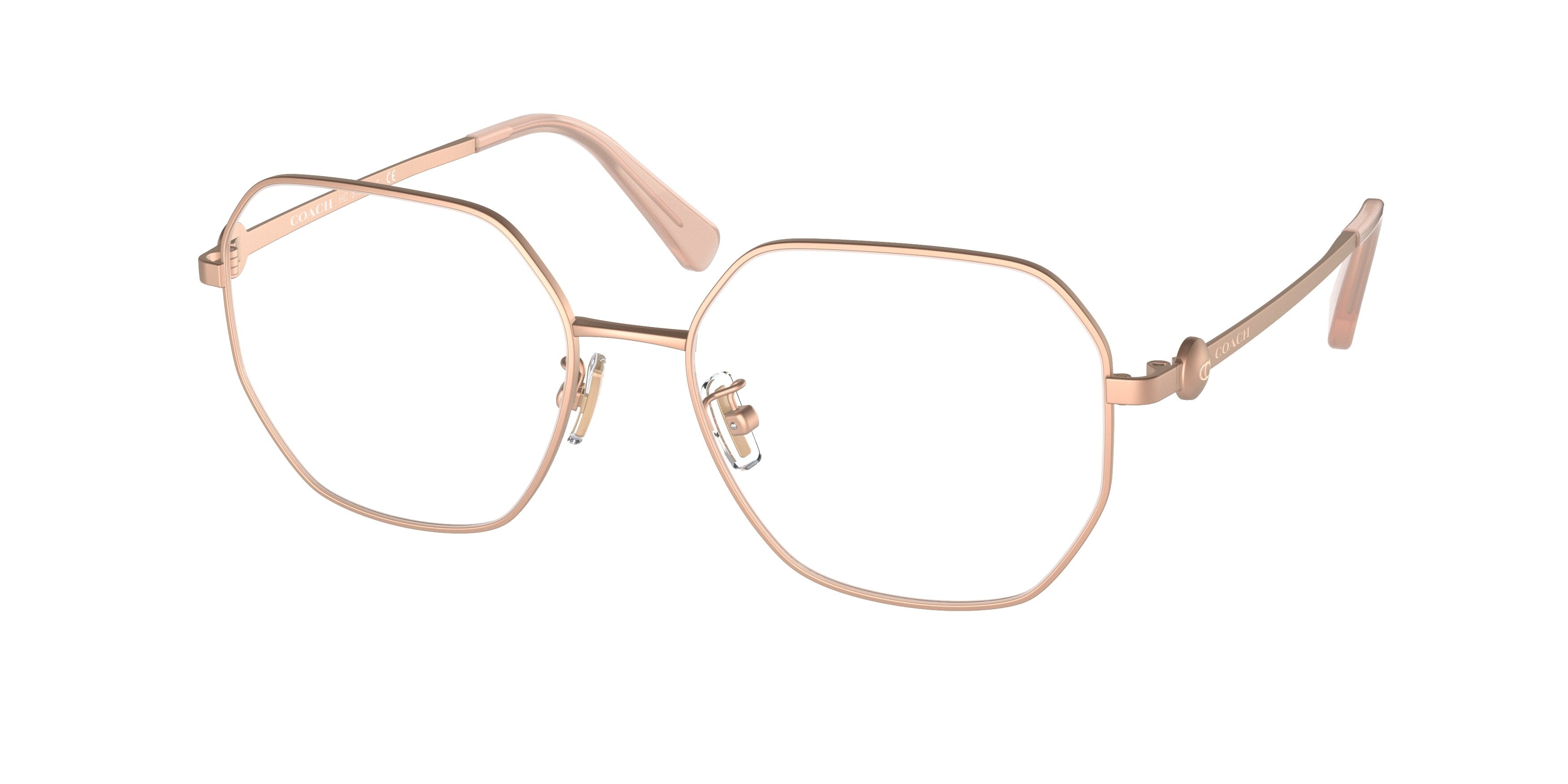 Coach HC5134D Irregular Eyeglasses  9389-Satin Rose Gold 55-145-17 - Color Map Pink