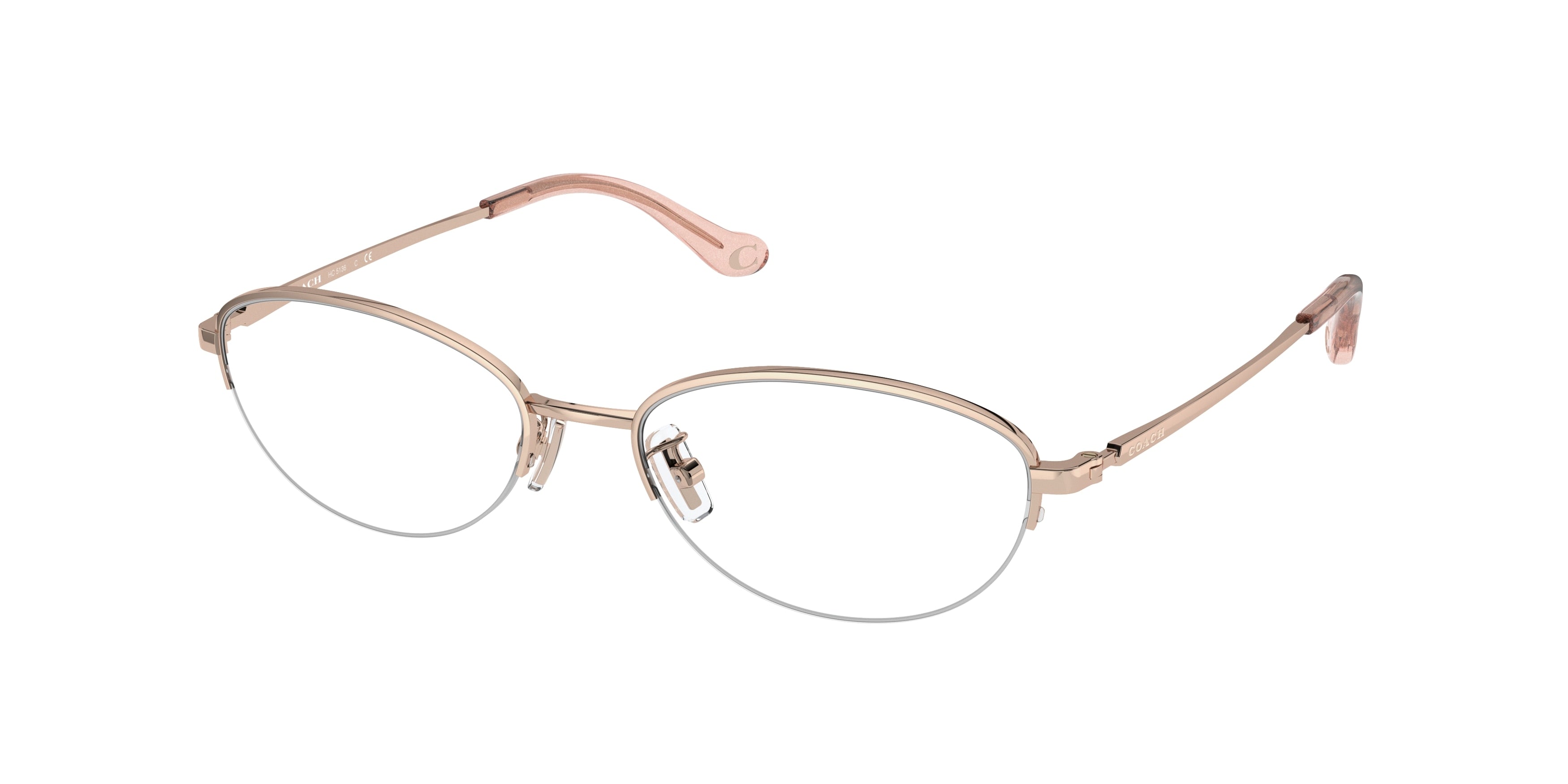 Coach HC5136 Oval Eyeglasses  9331-Shiny Rose Gold 53-140-17 - Color Map Gold