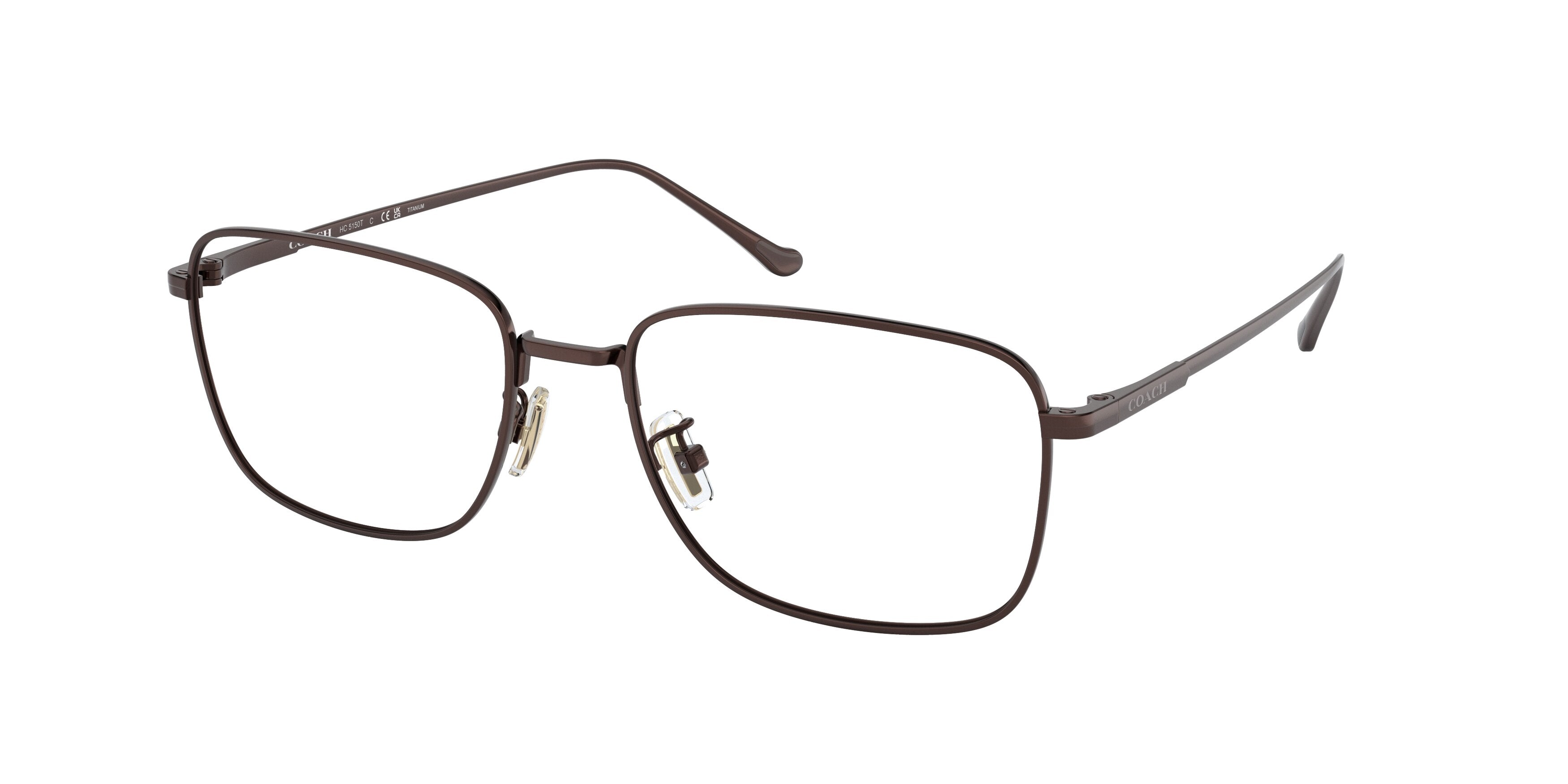 Coach HC5150T Square Eyeglasses  9439-Satin Brown 55-145-18 - Color Map Brown
