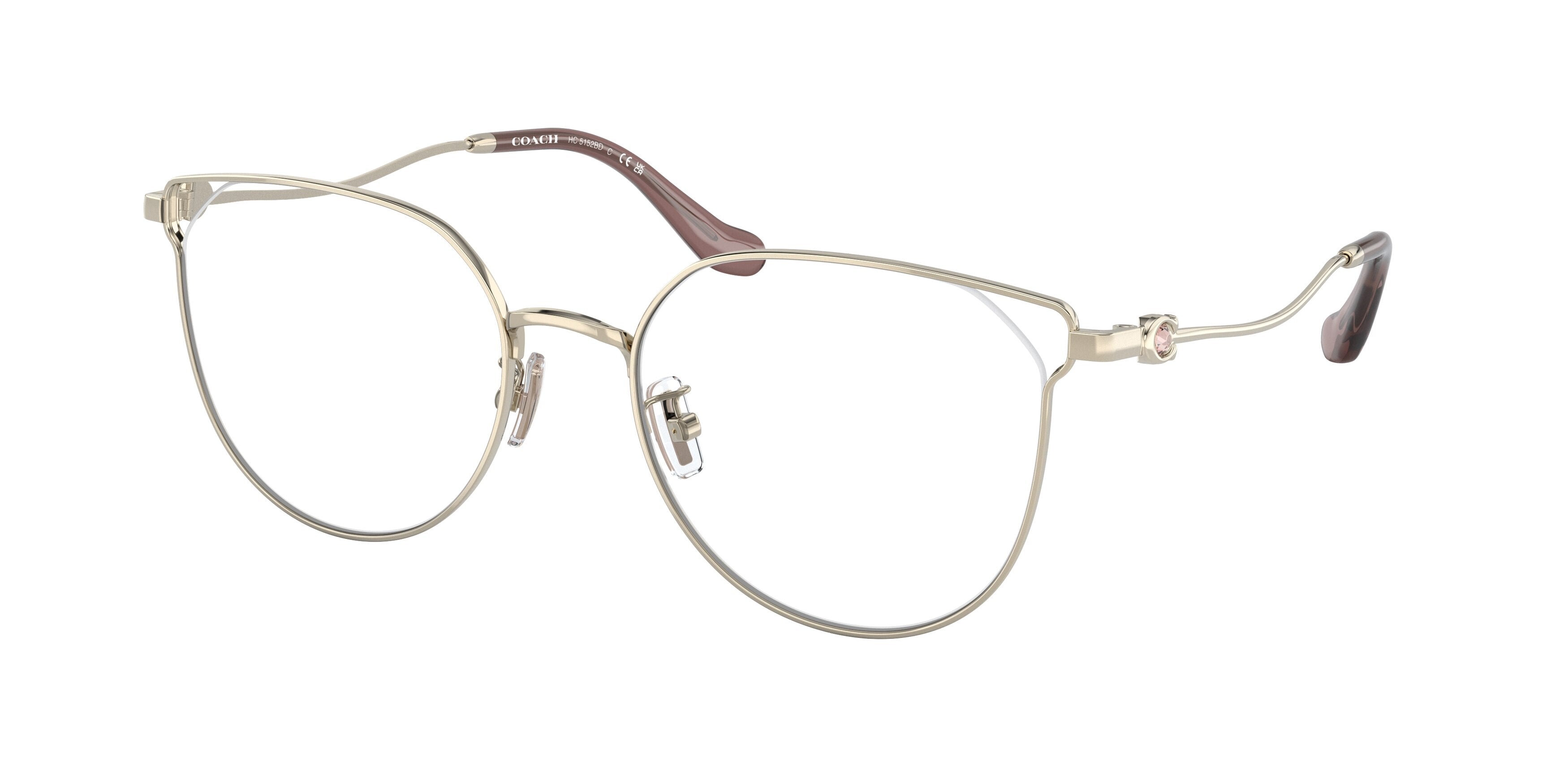 Coach HC5152BD Irregular Eyeglasses  9005-Shiny Light Gold 55-145-19 - Color Map Gold