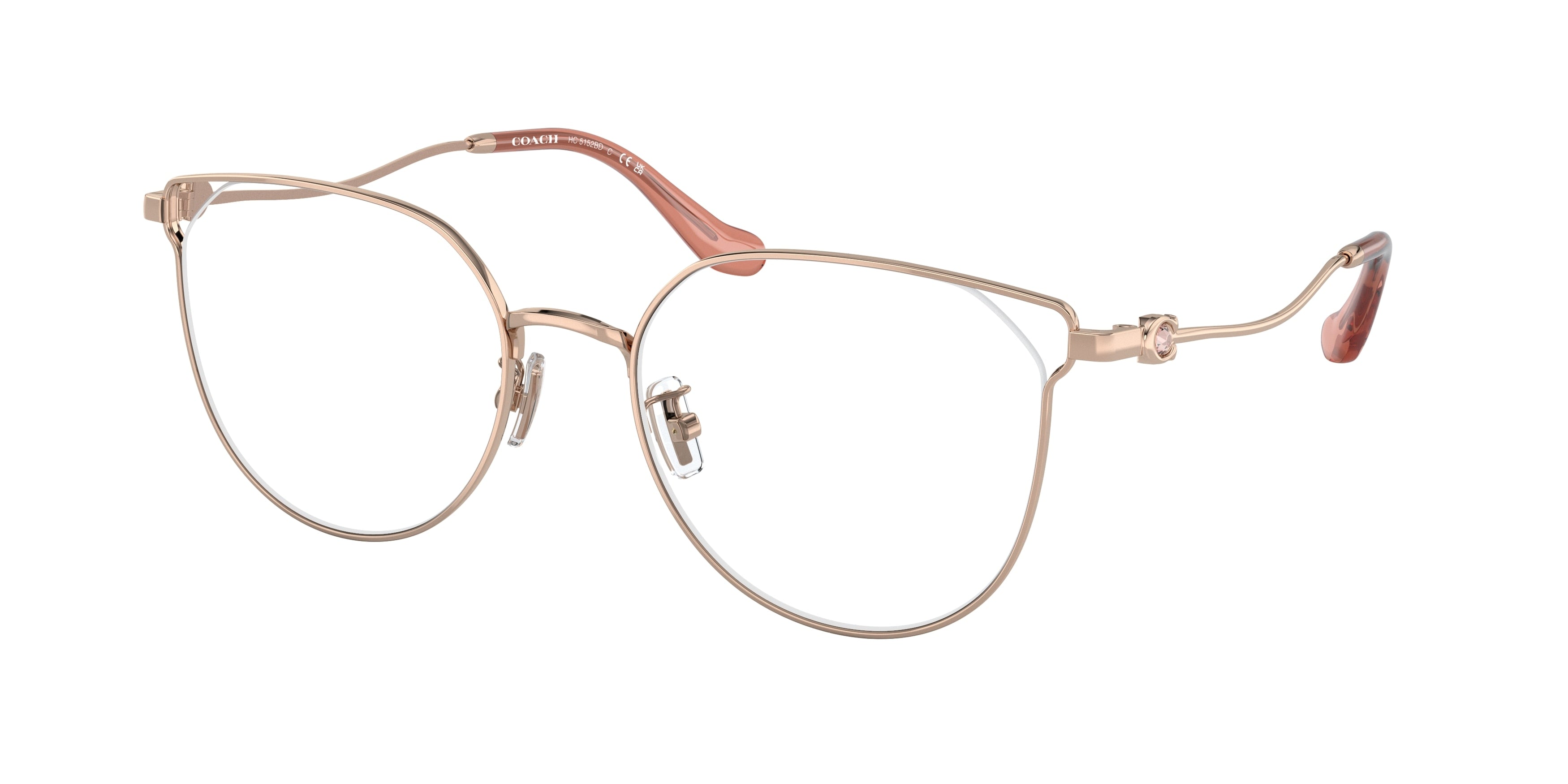 Coach HC5152BD Irregular Eyeglasses  9331-Shiny Rose Gold 55-145-19 - Color Map Gold