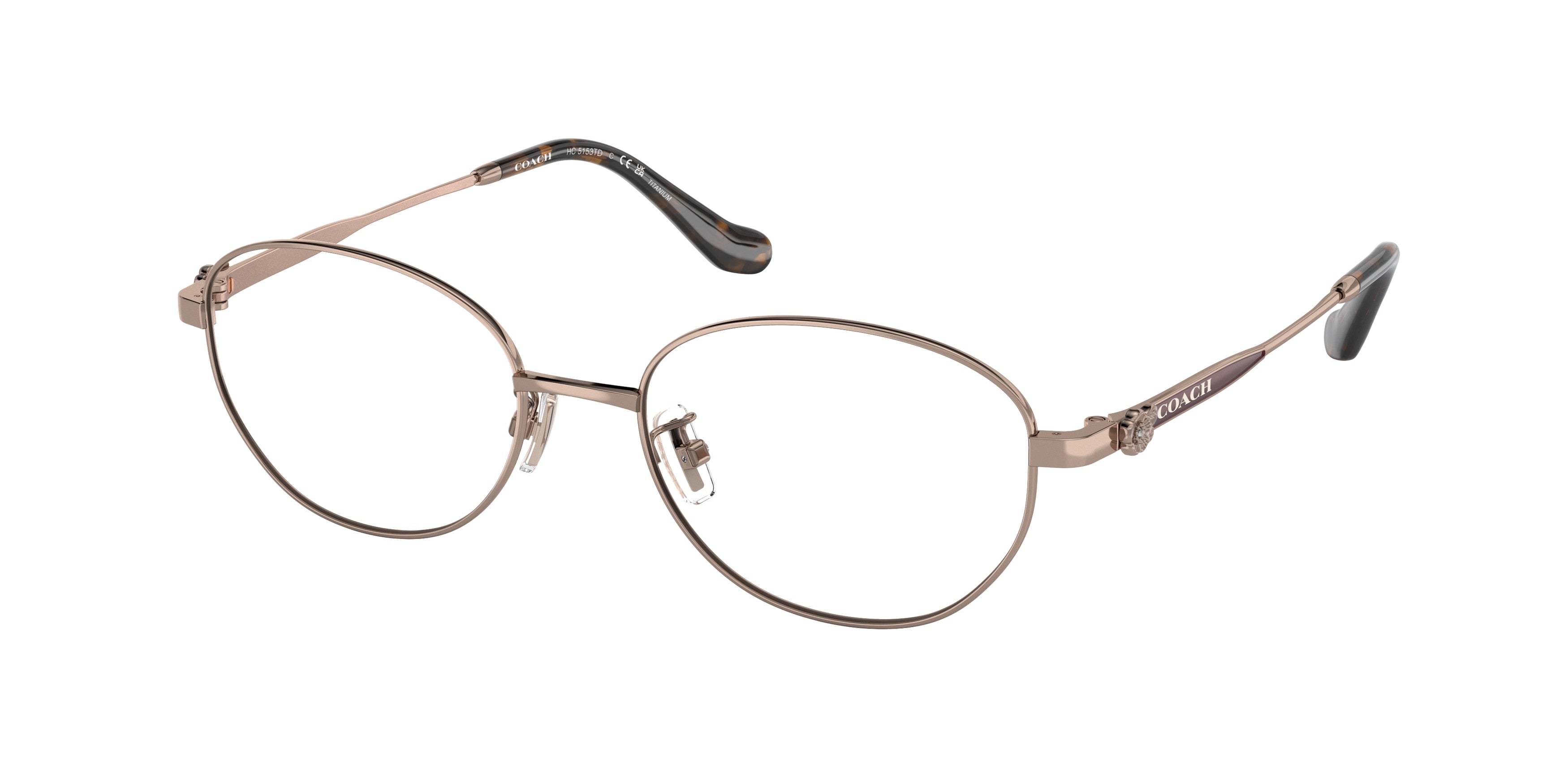 Coach HC5153TD Oval Eyeglasses  9331-Shiny Rose Gold 53-145-18 - Color Map Gold