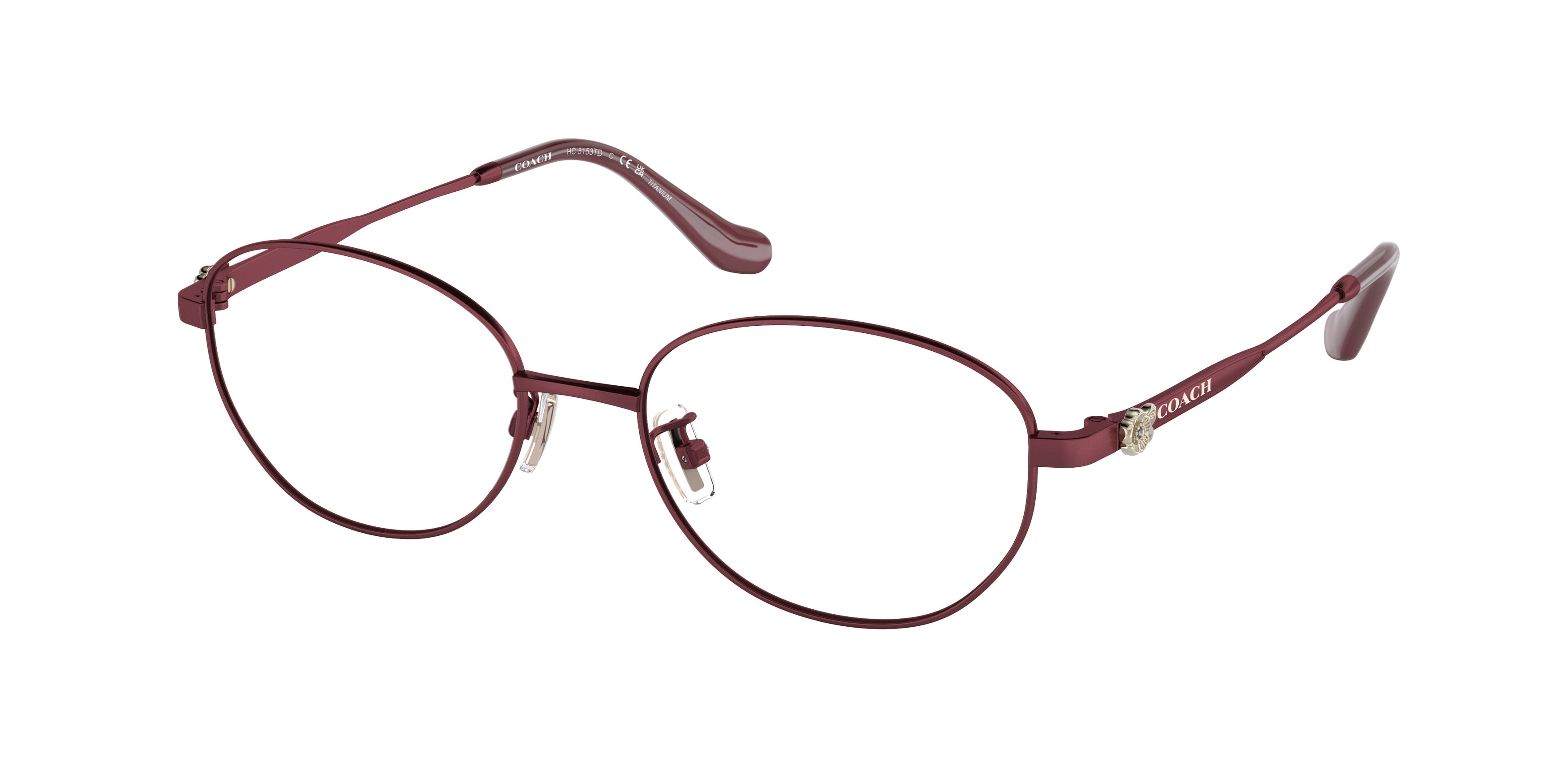 Coach HC5153TD Oval Eyeglasses  9413-Satin Burgundy 53-145-18 - Color Map Violet